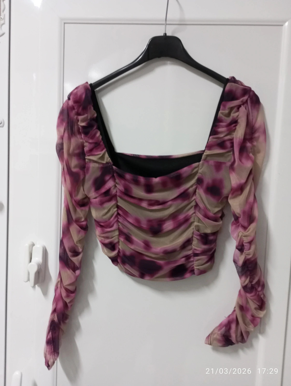Top Tul Fruncido Mesh 💜 Estilo Coquette/Indie – Local – taille S / 36 / 8 2