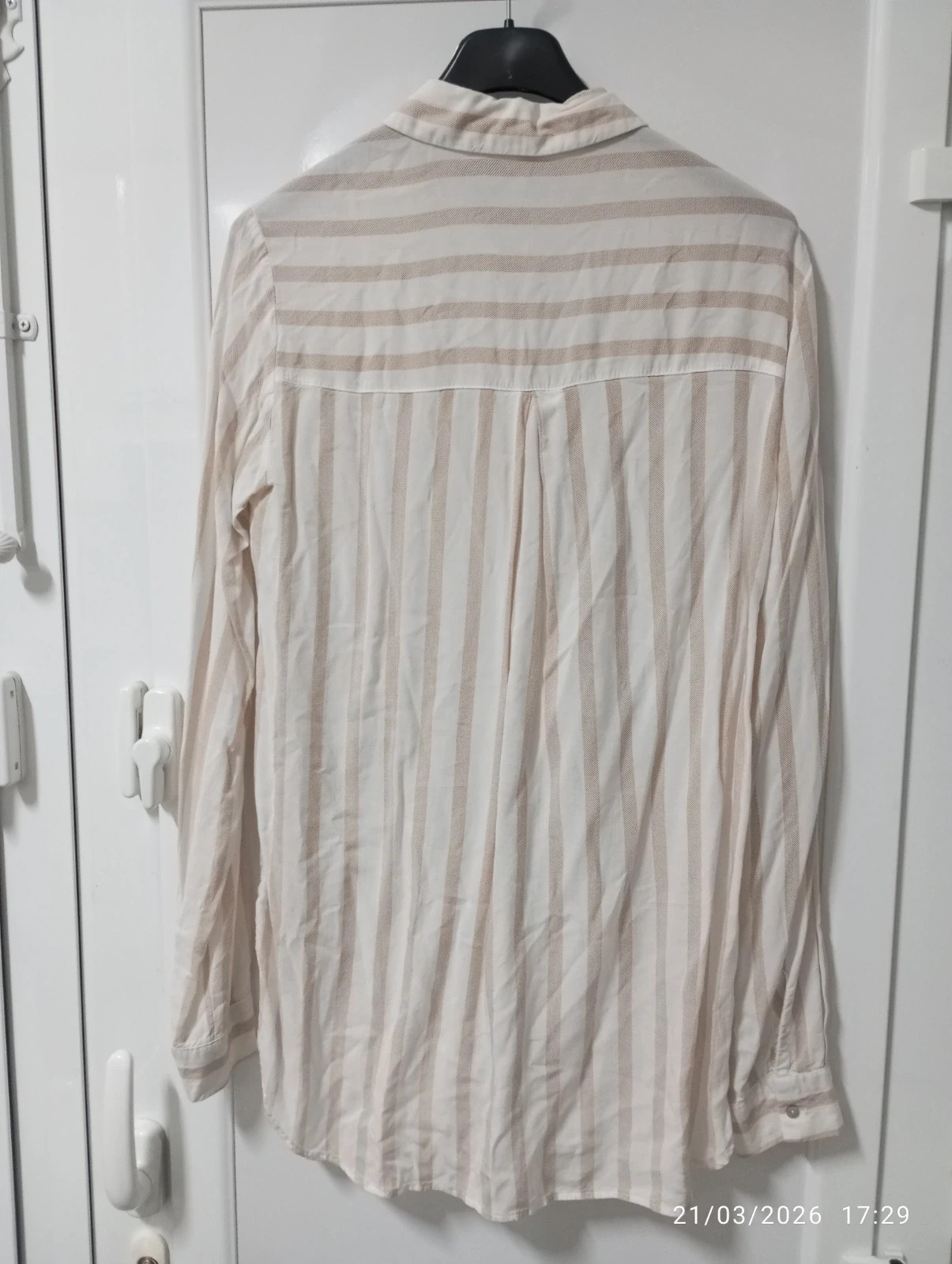 Camisa fluida rayas beige Stradivarius - Talla S – Stradivarius – taille S / 36 / 8 2