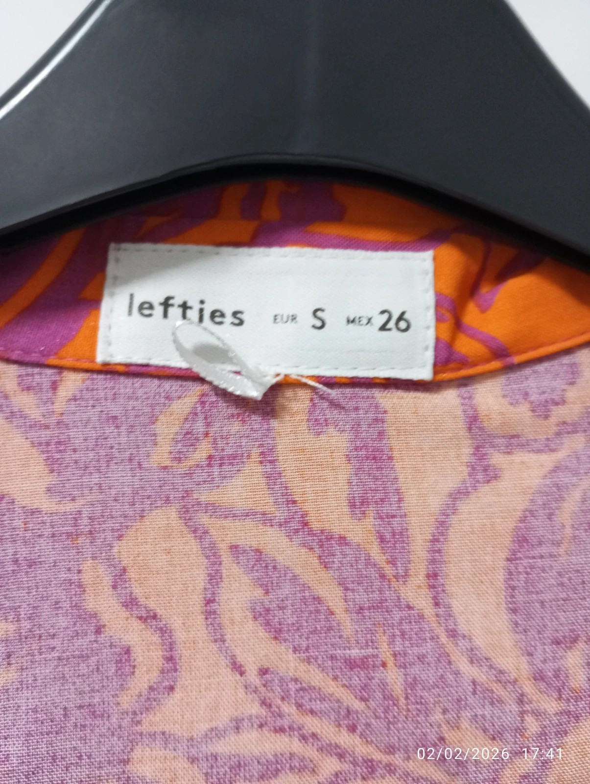 Vestido camisero Lefties 🌸 Naranja y Fucsia (Talla S/M) – Lefties – taille S / 36 / 8 2