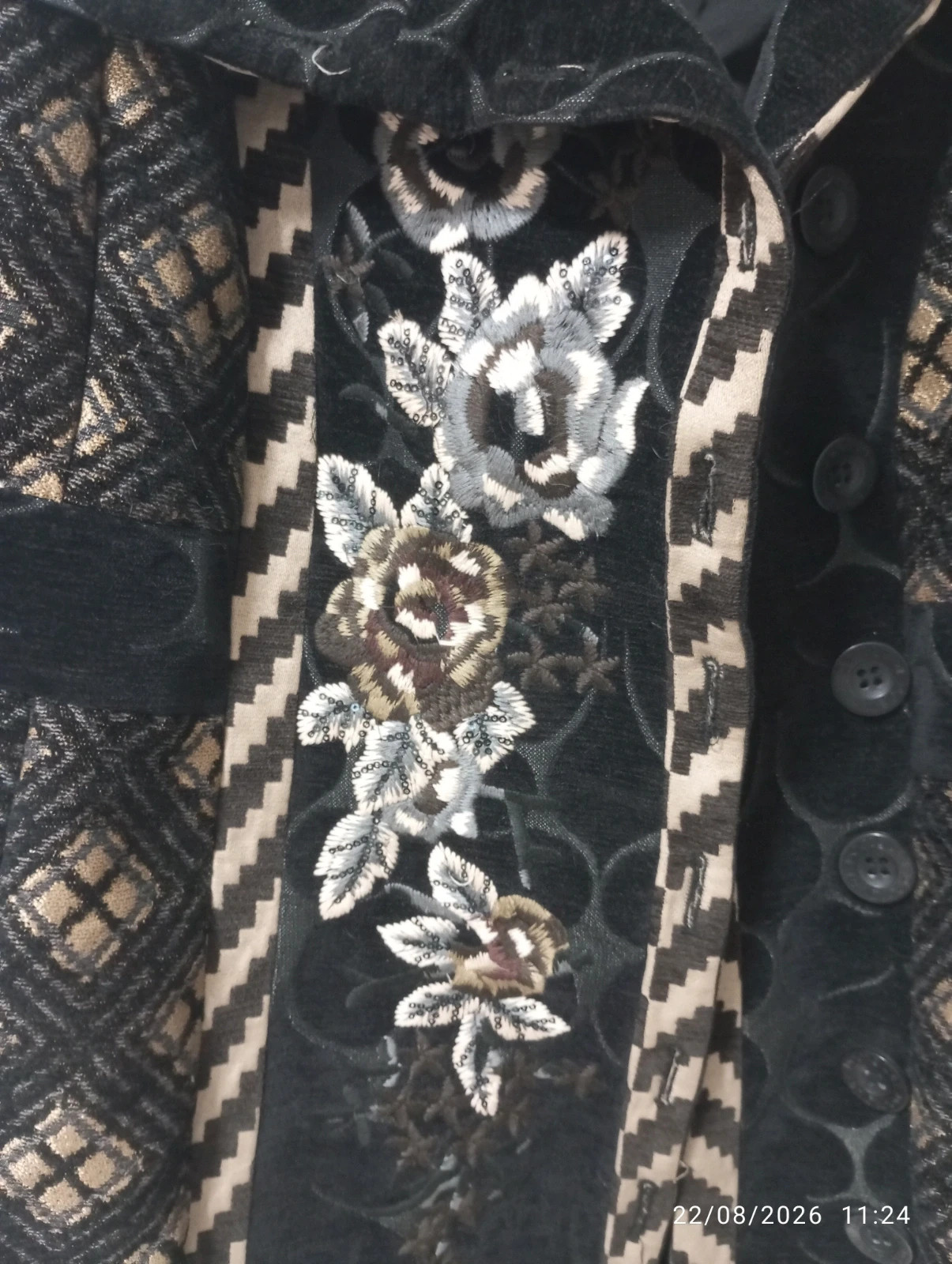 Abrigo Desigual Jacquard con Bordado Floral (Talla 40) – Desigual – taille L / 40 / 12 3