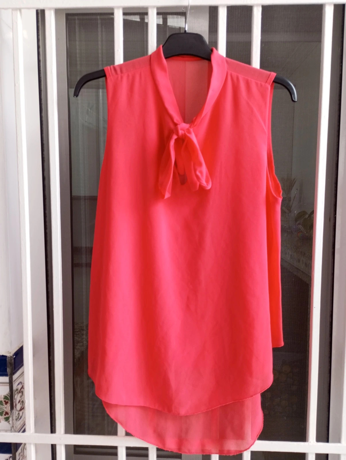 Top coral elegante con lazo cuello - Talla M – Italy Moda – taille M / 38 / 10
