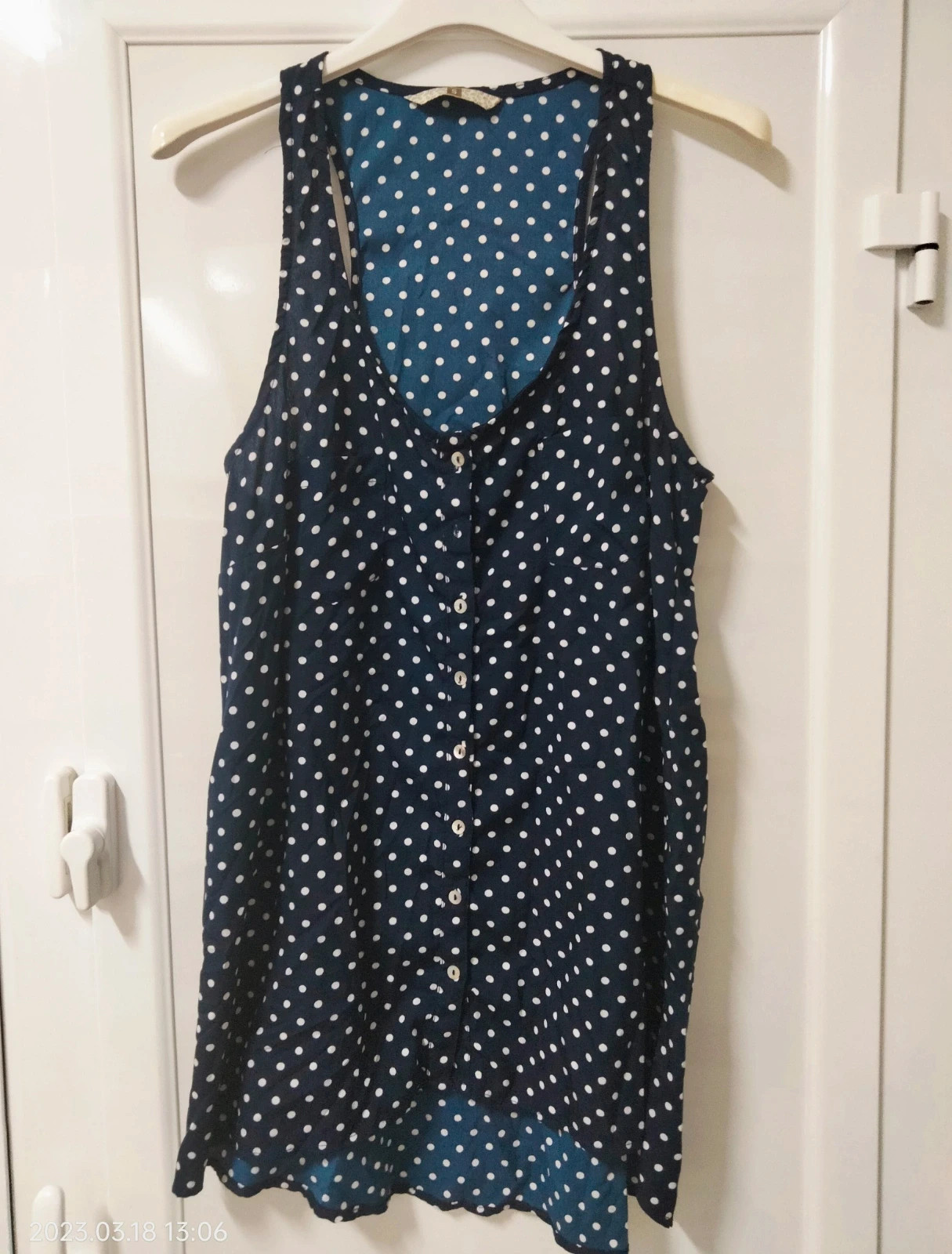 Top de tirantes navy con lunares • Talla S • – Local – taille S / 36 / 8 2