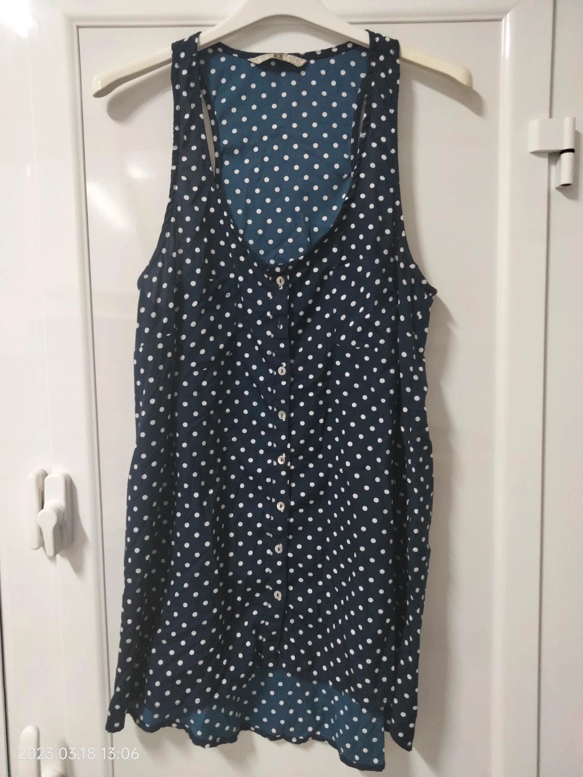 Top de tirantes navy con lunares • Talla S • – Local – taille S / 36 / 8 3