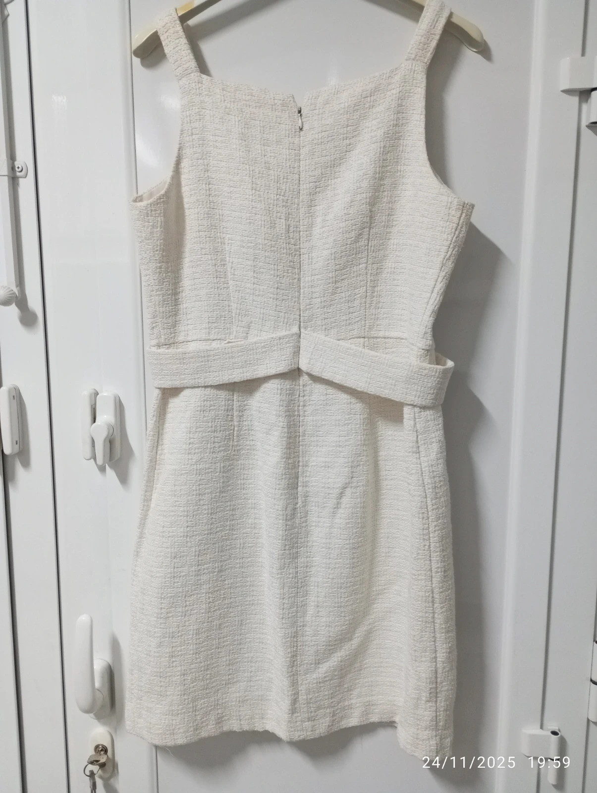 Vestido Tweed "Old Money" Blanco - Fórmula Joven – Fórmula Joven – taille M / 38 / 10 2