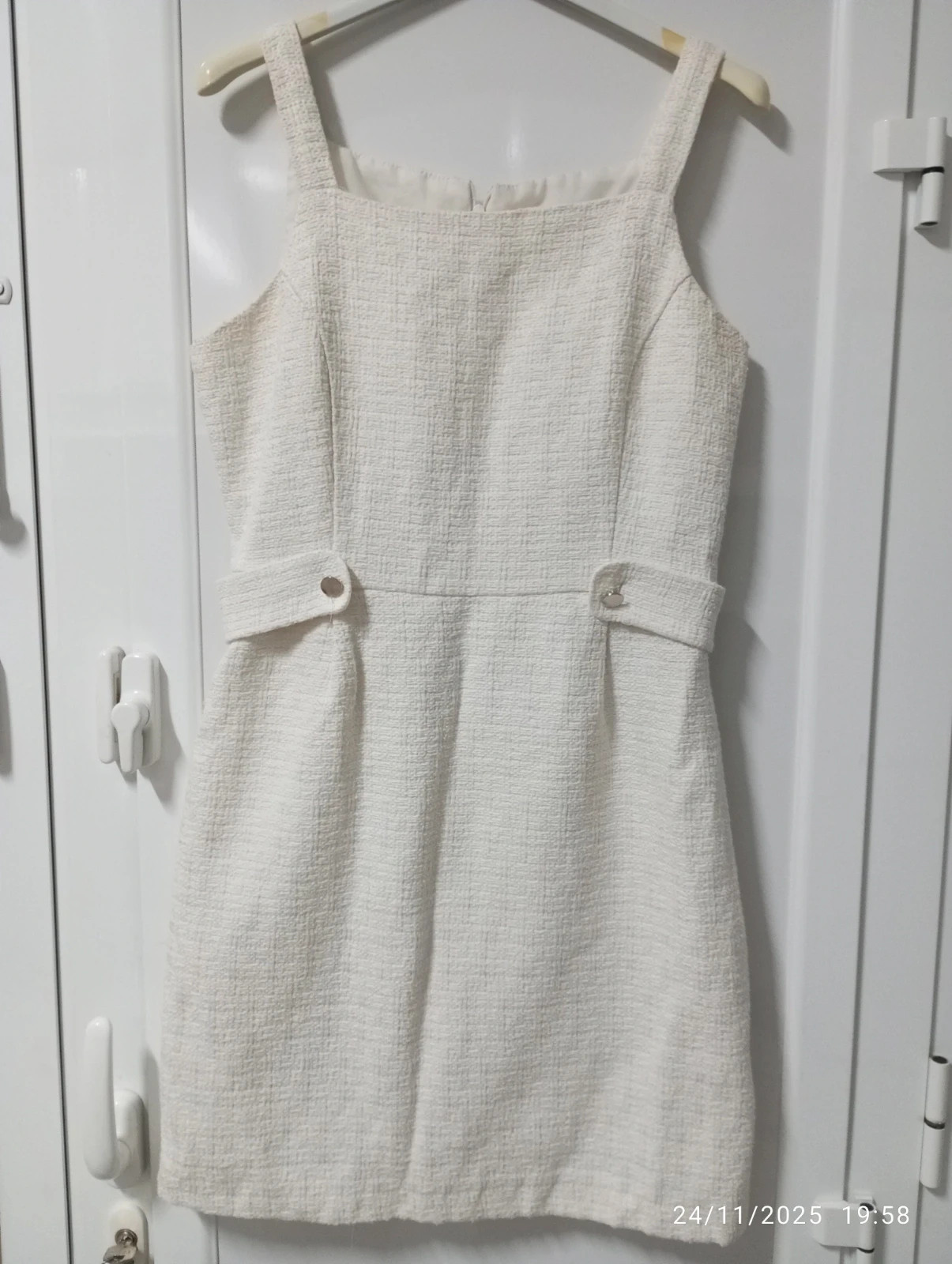 Vestido Tweed "Old Money" Blanco - Fórmula Joven – Fórmula Joven – taille M / 38 / 10