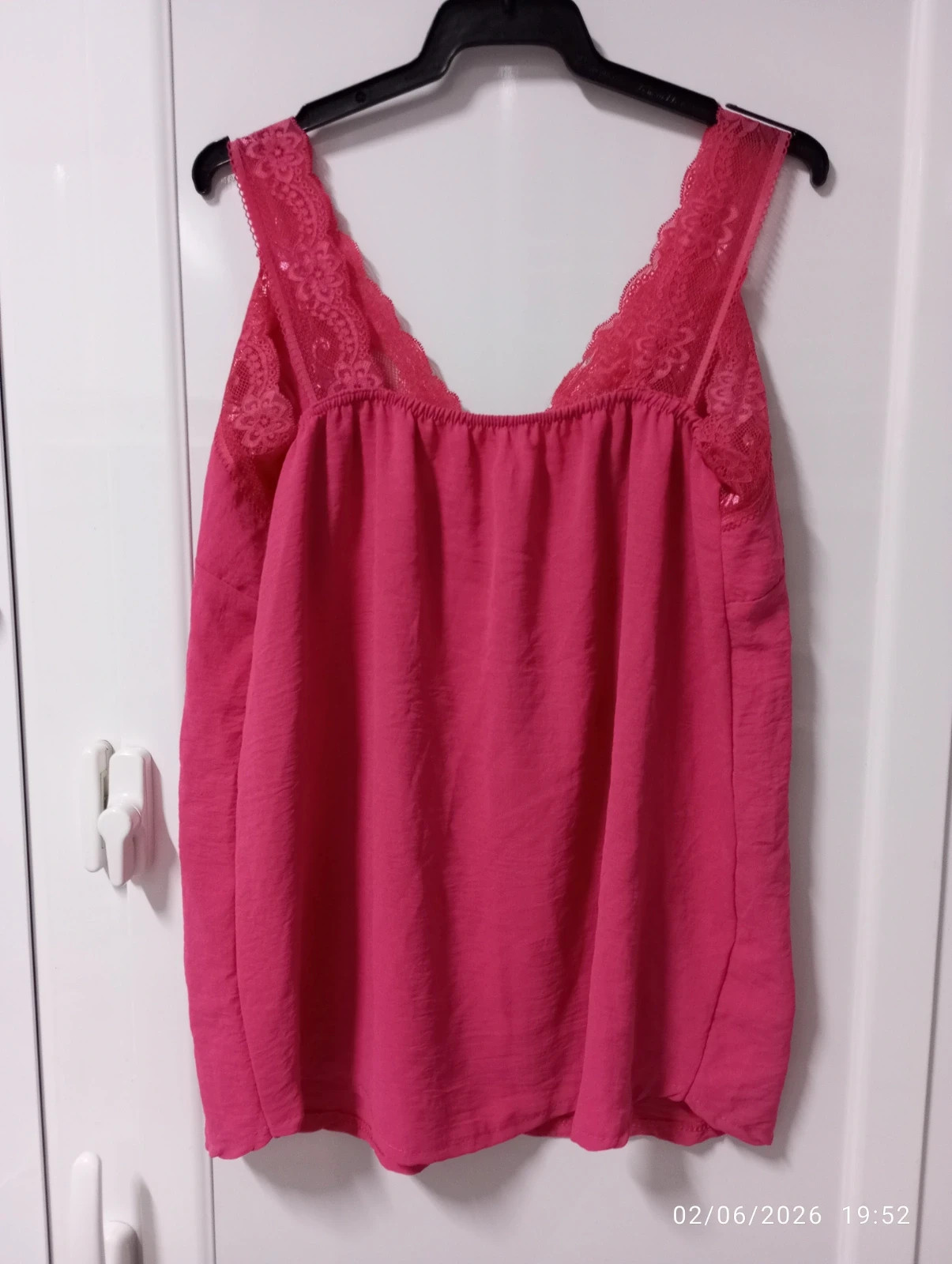Preciosa blusa lencera color rosa fucsia vibrante 🌸 – Italy Moda – taille L / 40 / 12 3