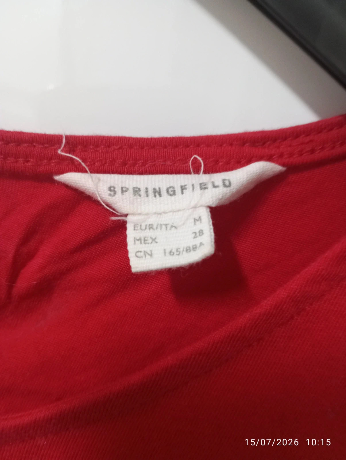 Camiseta roja Springfield (Talla M) - Detalle espalda – Springfield – taille M / 38 / 10 3