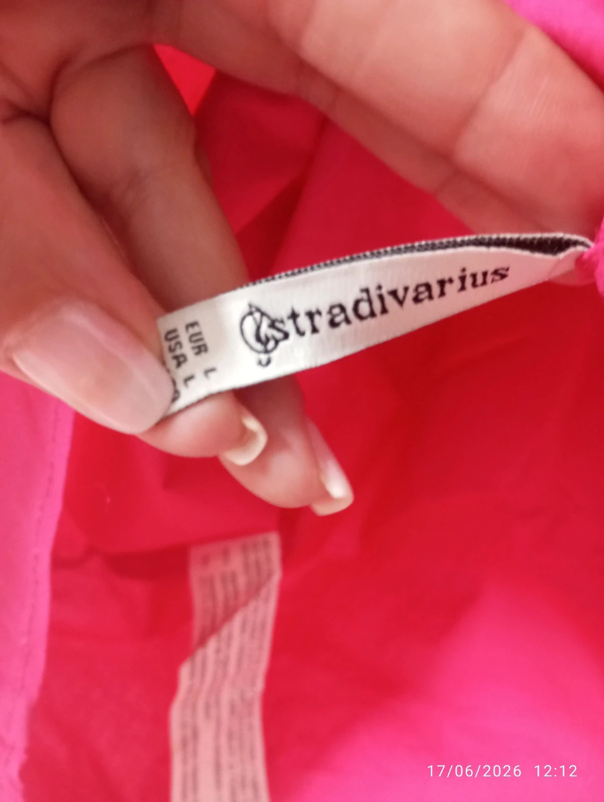 Top fucsia con volantes y espalda descubierta de Stradivarius (Talla L) – Stradivarius – taille L / 40 / 12 3