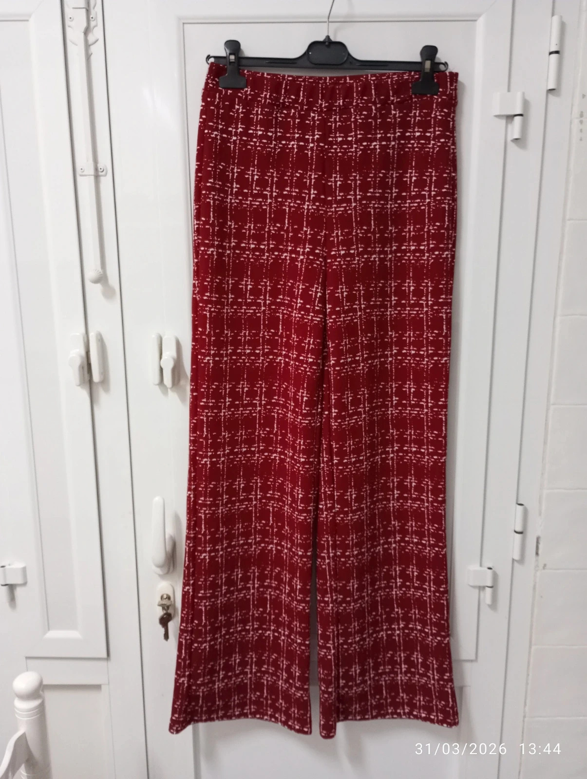 Pantalón pierna ancha cuadros burdeos SHEIN (Talla L) 🌟 NUEVO – Shein – taille L / 40 / 12
