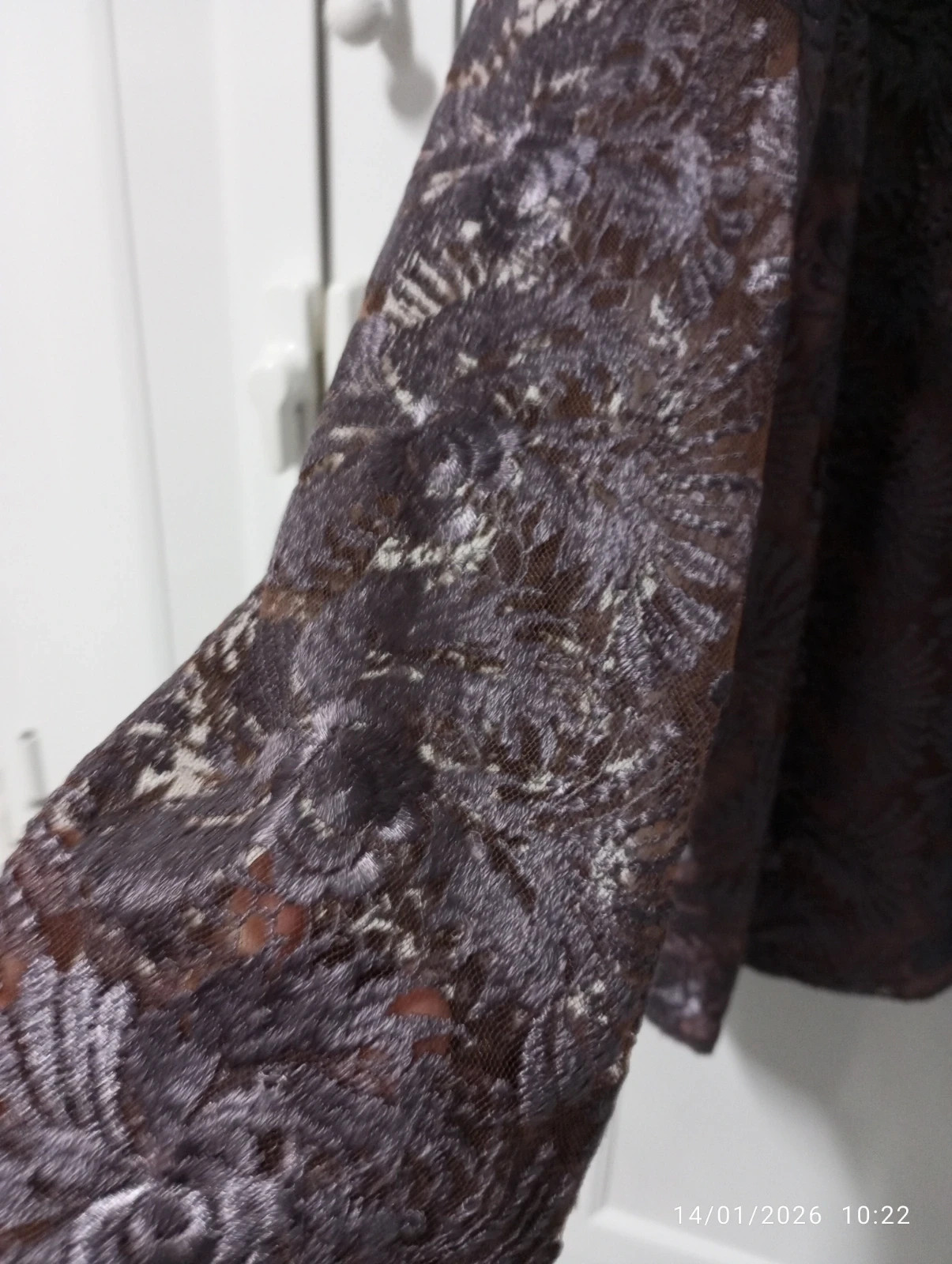 Chaqueta-blusa de encaje malva 💜 – Italy Moda – taille XL / 42 / 14 2