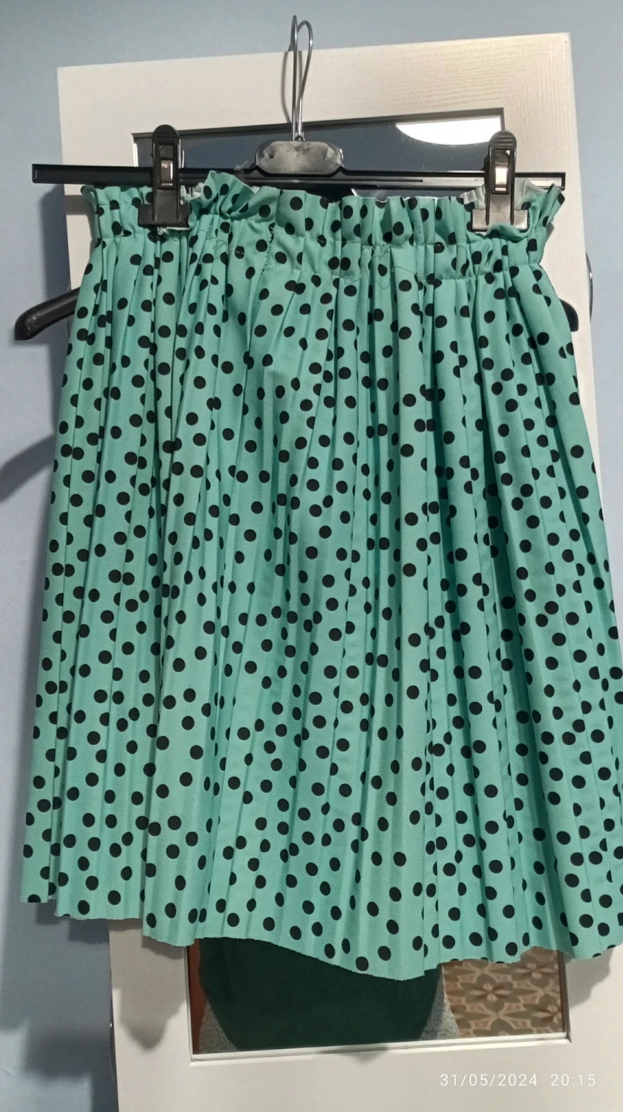 Falda Midi Lunares Verde Mint - Talla M/L