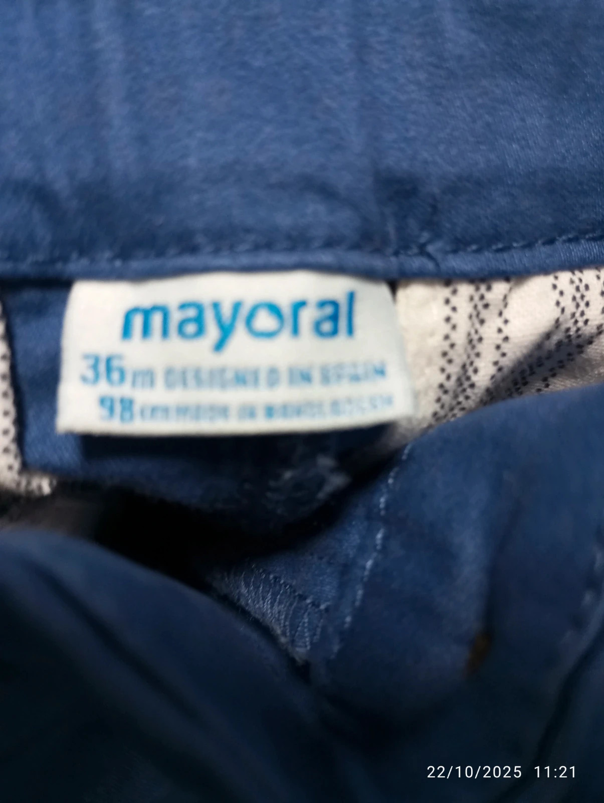 Pantalón Chino Mayoral Azul - Talla 36m (98cm) – Mayoral – taille 3 ans / 98 cm 3