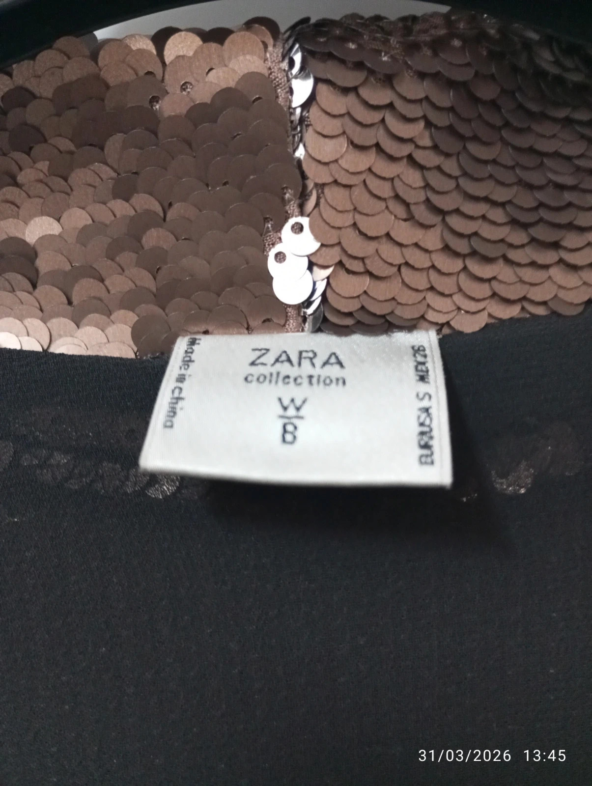 Blazer lentejuelas bronce de Zara – Zara – taille S / 36 / 8 3