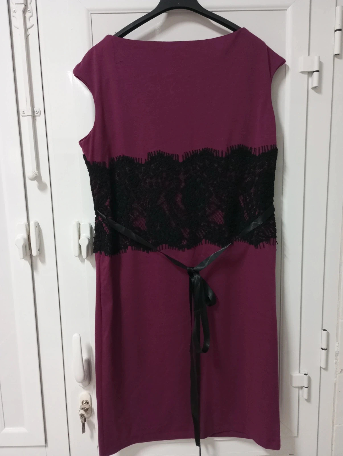 👗 Vestido Cóctel Color Buganvilla con Encaje Negro - Talla 46 (XL) – D'Cero – taille XXXL / 46 / 18 2