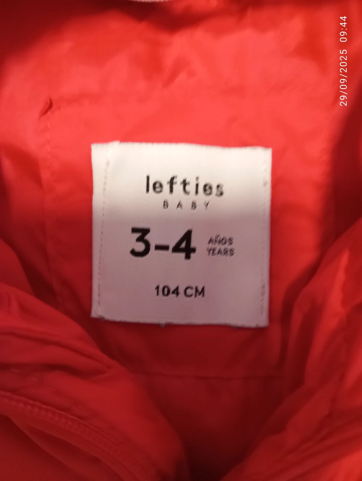 Plumífero Ligero Lefties - Rojo Intenso - Talla 3/4 años – Lefties – taille 4 ans / 104 cm 2