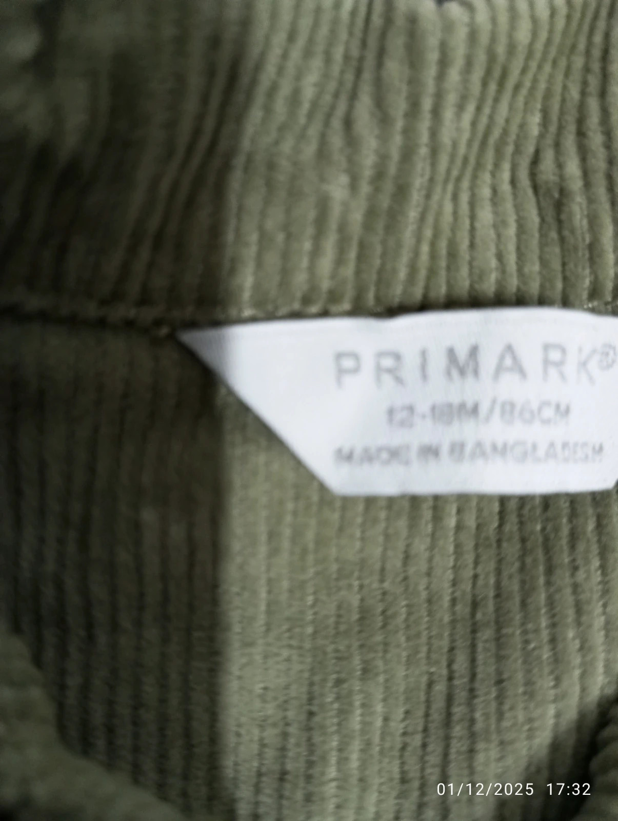 Sobrecamisa de pana – Primark – taille 18-24 mois / 86 cm 2