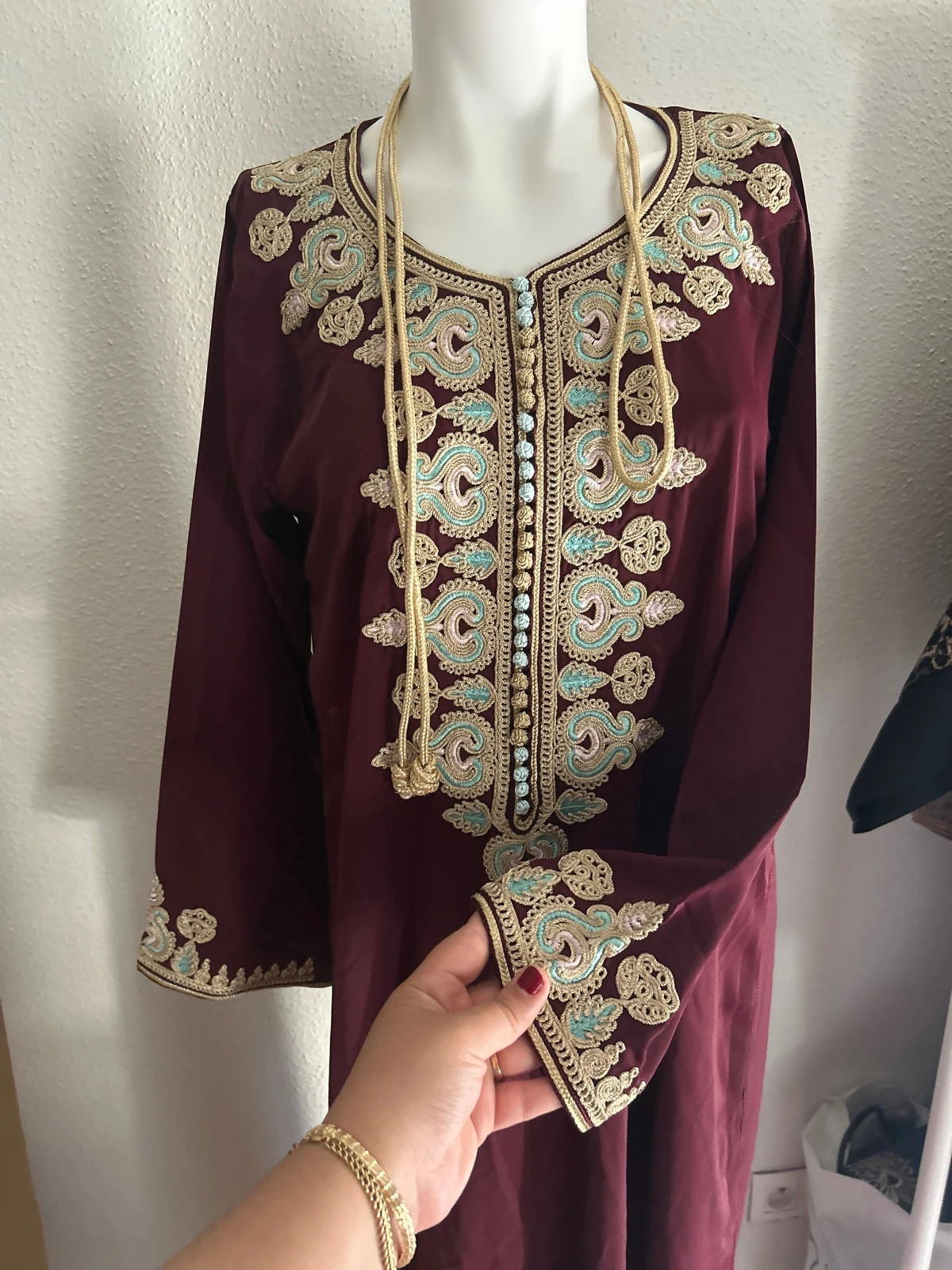 Caftan crêpe de soie original – caftan – taille L / 40 / 12 2