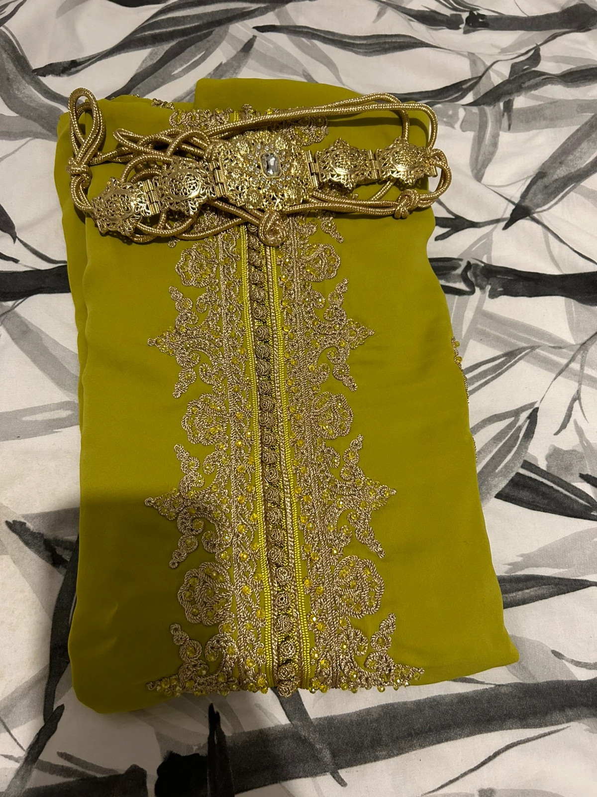 Caftan crêpe de soie original avec ceinture prix fixe – caftan – taille S / 36 / 8 4