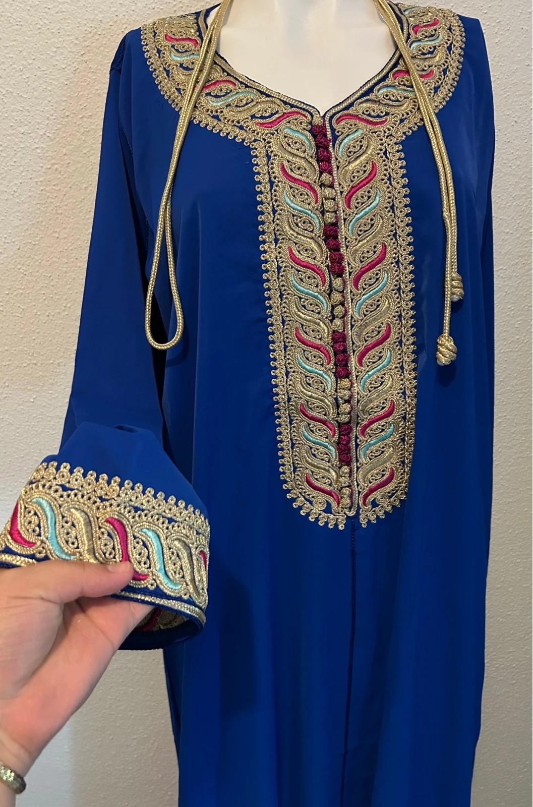 Caftan crêpe de soie avec ceinture – caftan – taille XL / 42 / 14 2