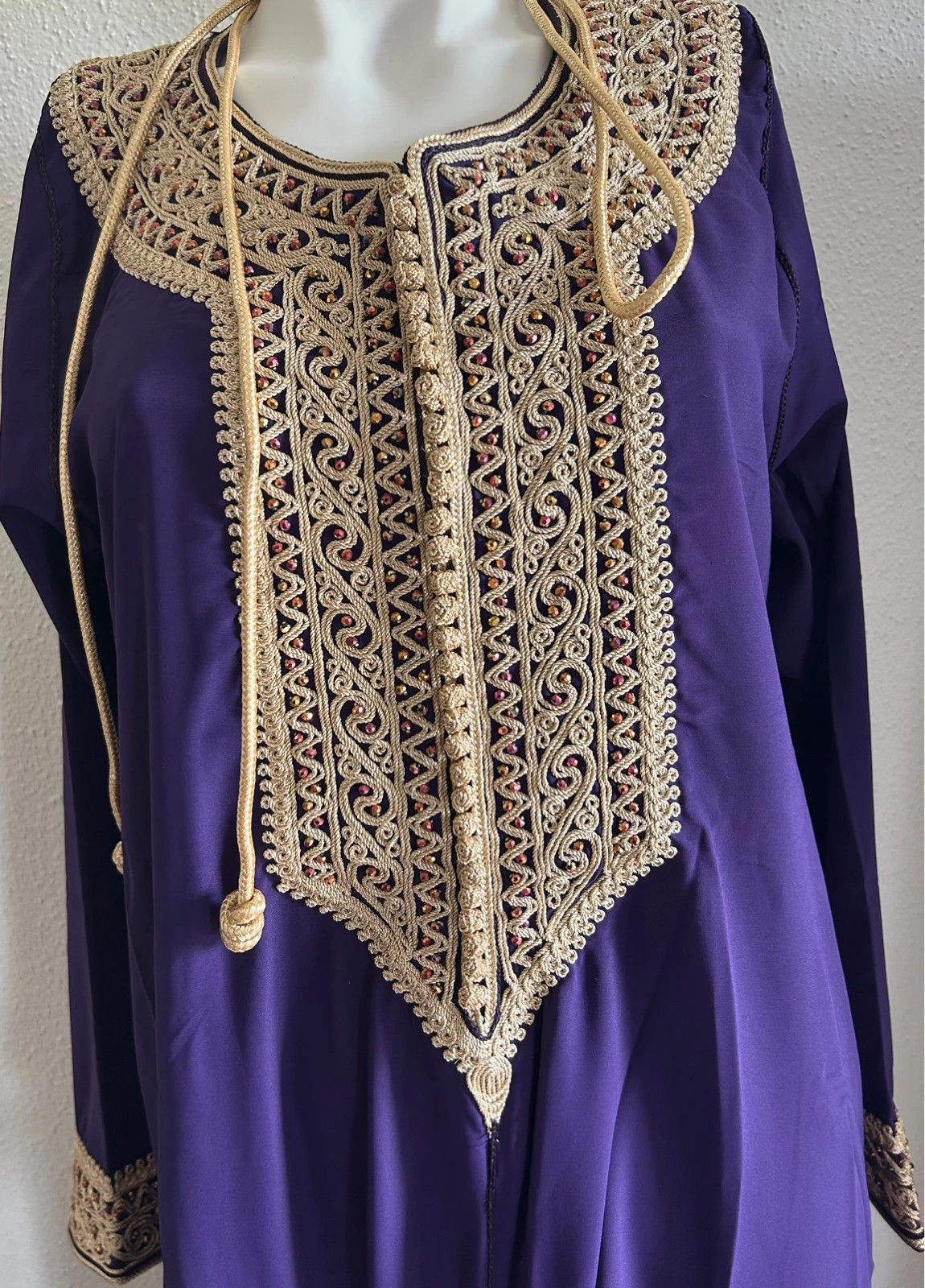Caftan crêpe de soie original – Tendance – taille L / 40 / 12 2