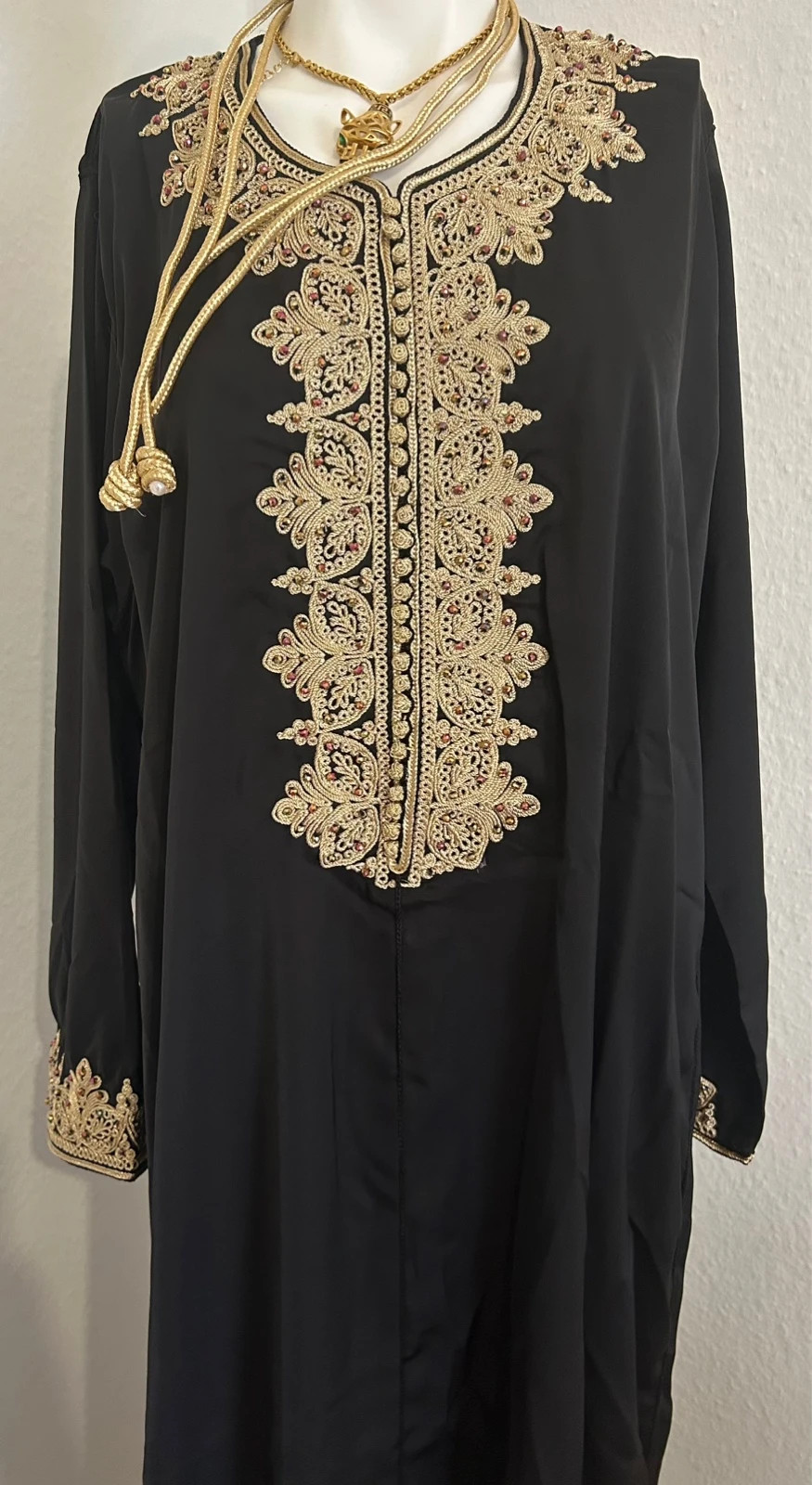 Caftan crêpe de soie haute qualité avec ceinture – caftan – taille XXL / 44 / 16 2
