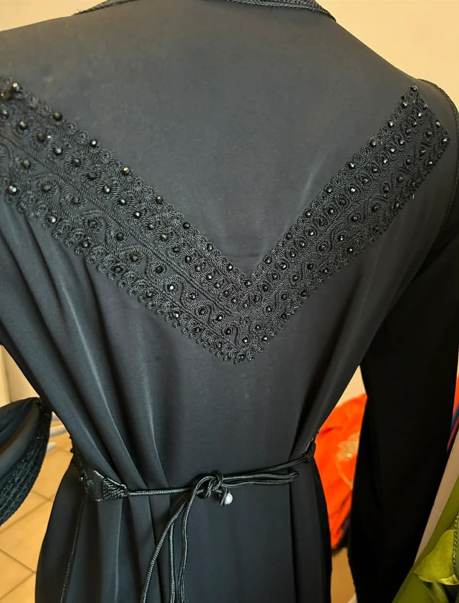 Caftan crêpe de soie original avec ceinture S/M – caftan – taille M / 38 / 10 3