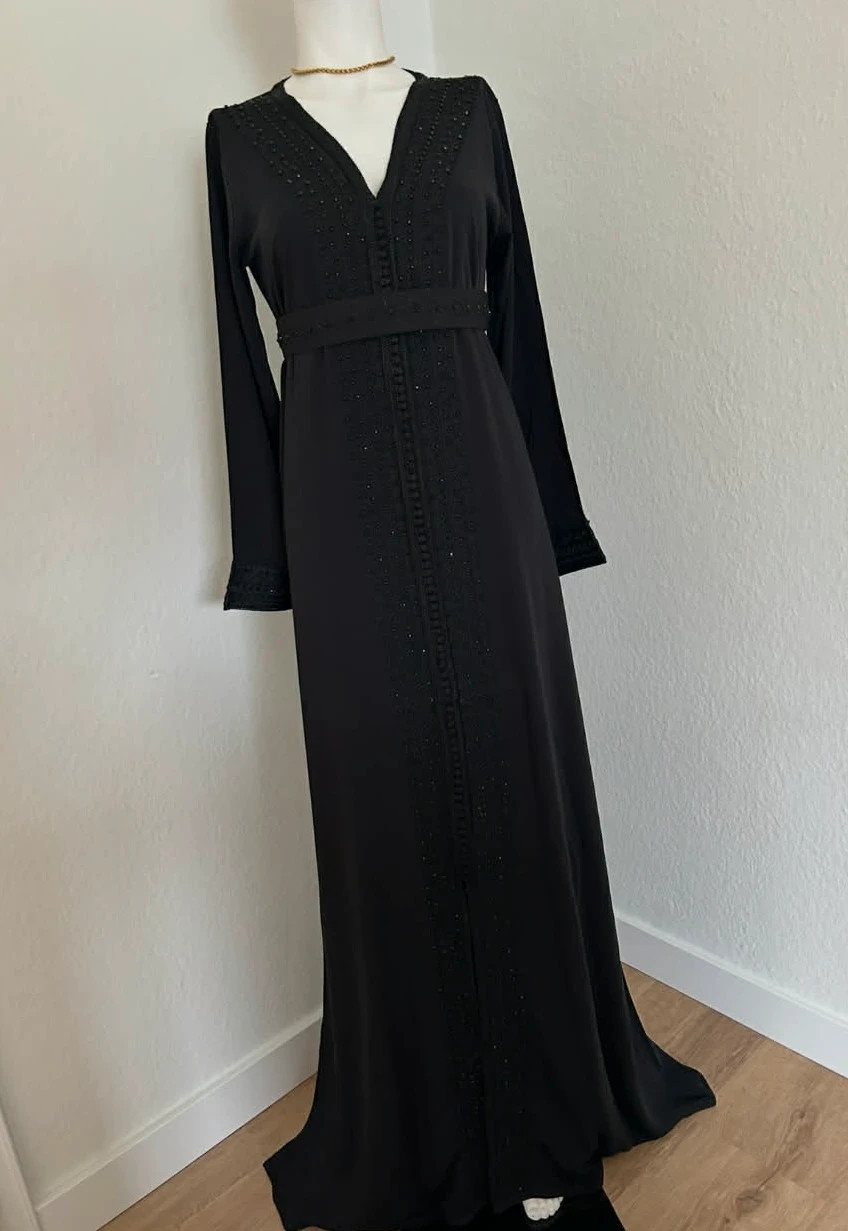 Caftan crêpe de soie original avec ceinture S/M – caftan – taille M / 38 / 10 2