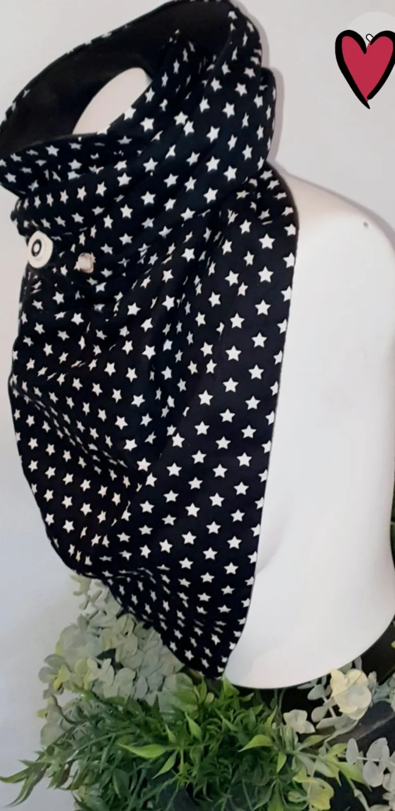 Snood étoiles polaire noir intérieur tout doux très chaud modèle unique  – Sans marque – taille Taille unique 3