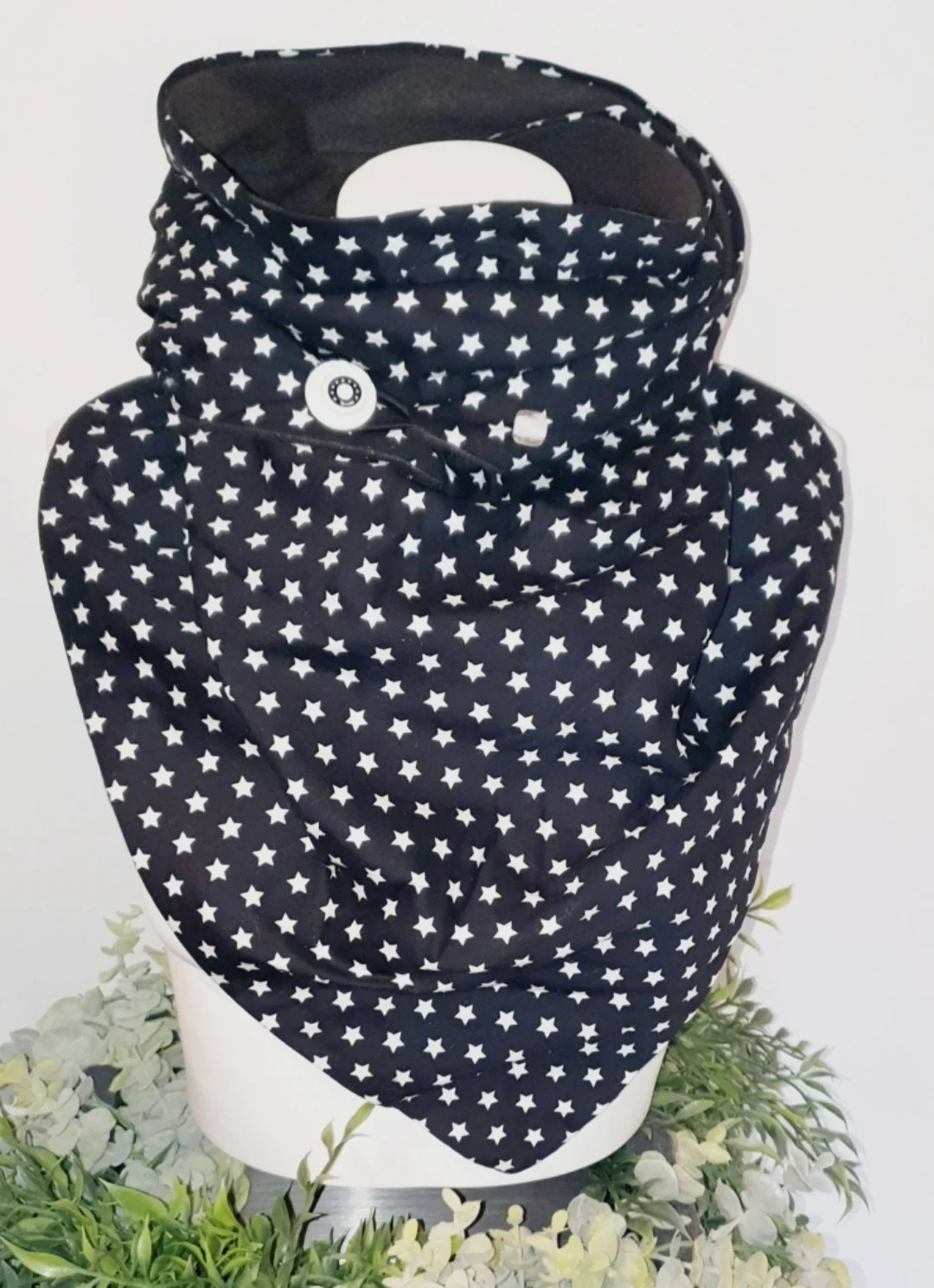 Snood étoiles polaire noir intérieur tout doux très chaud modèle unique 