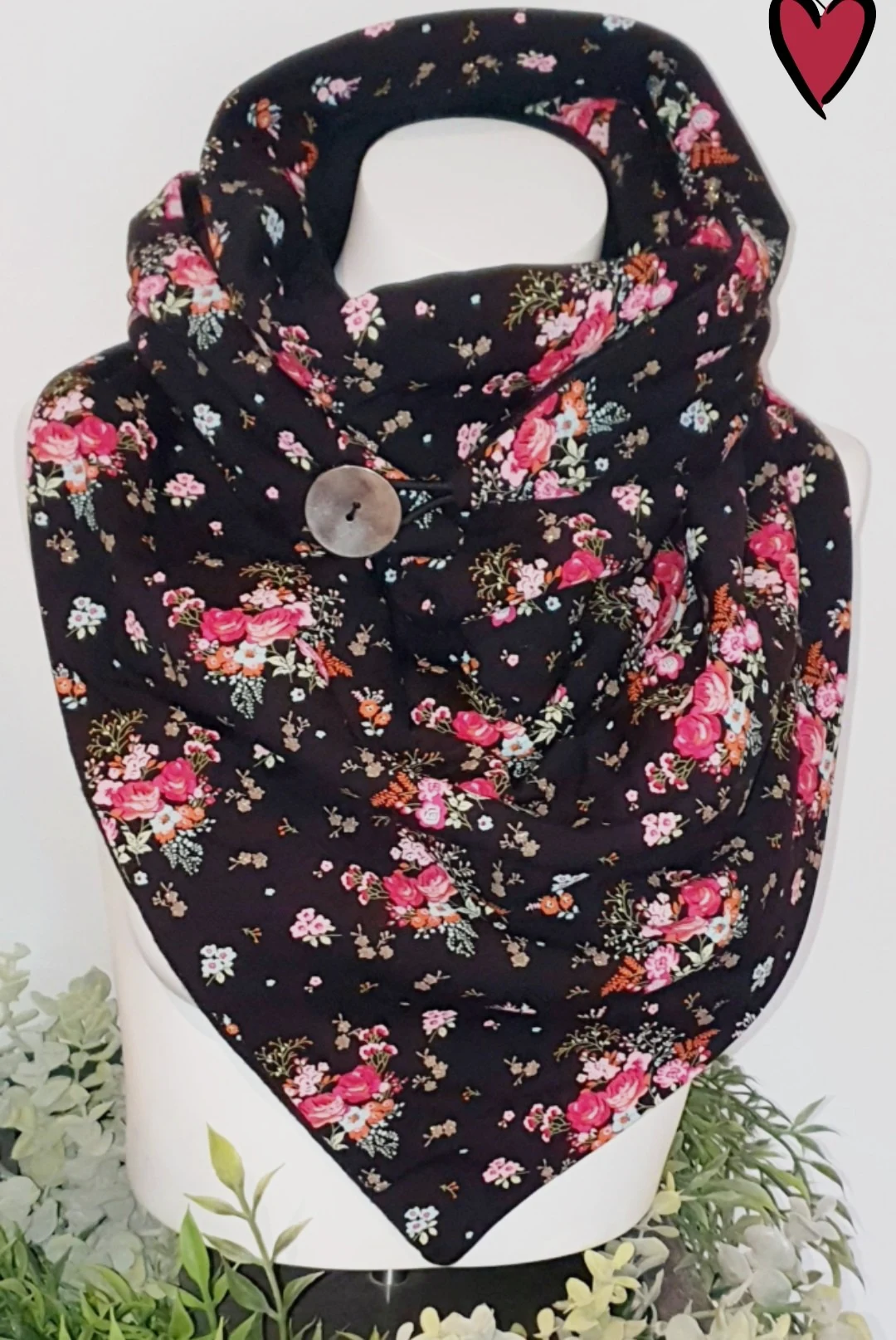 Snood polaire noir intérieur tout doux très chaud modèle unique fait main 