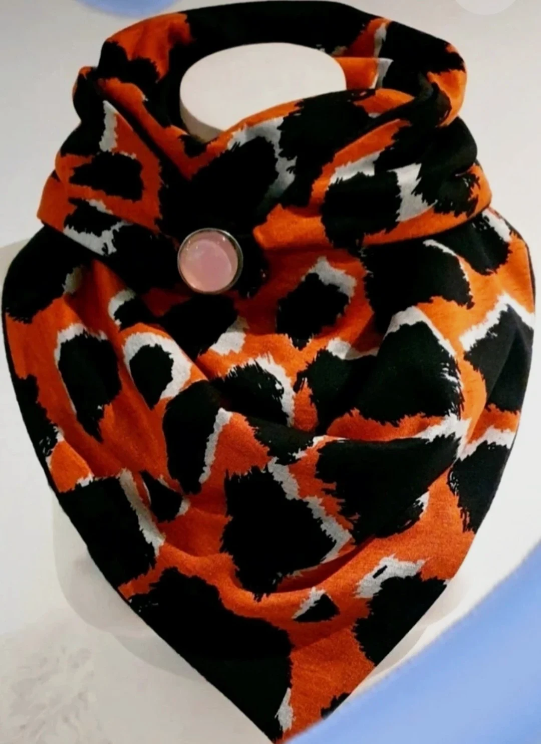 Snood polaire noir intérieur tout doux très chaud modèle unique fait main