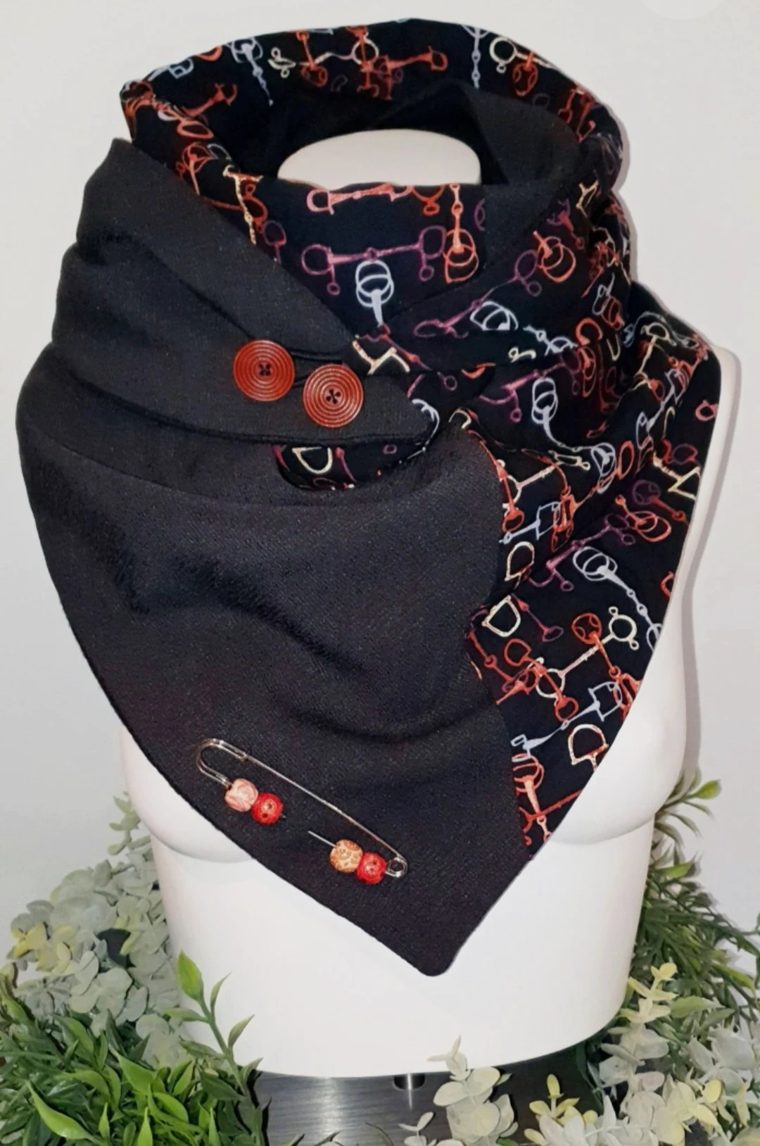 Snood polaire noir intérieur tout doux très chaud modèle unique