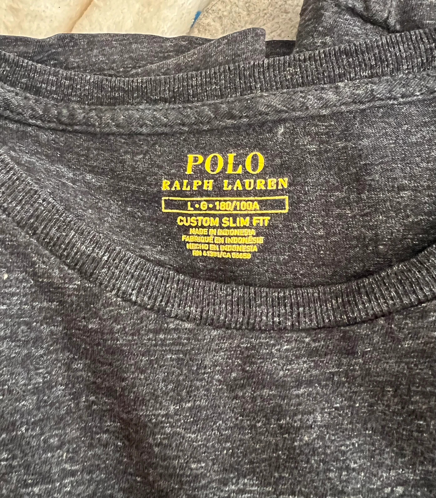 Tee-shirt Ralph Lauren taille L gris foncé chiné presque noir – Polo Ralph Lauren – taille L 2