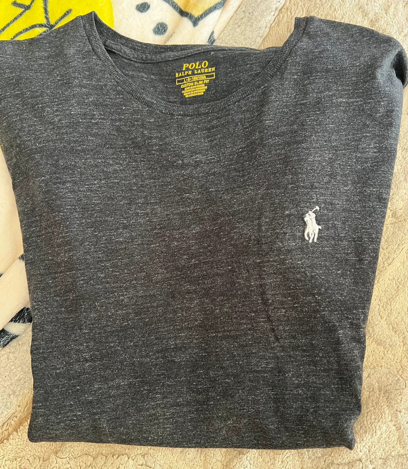 Tee-shirt Ralph Lauren taille L gris foncé chiné presque noir