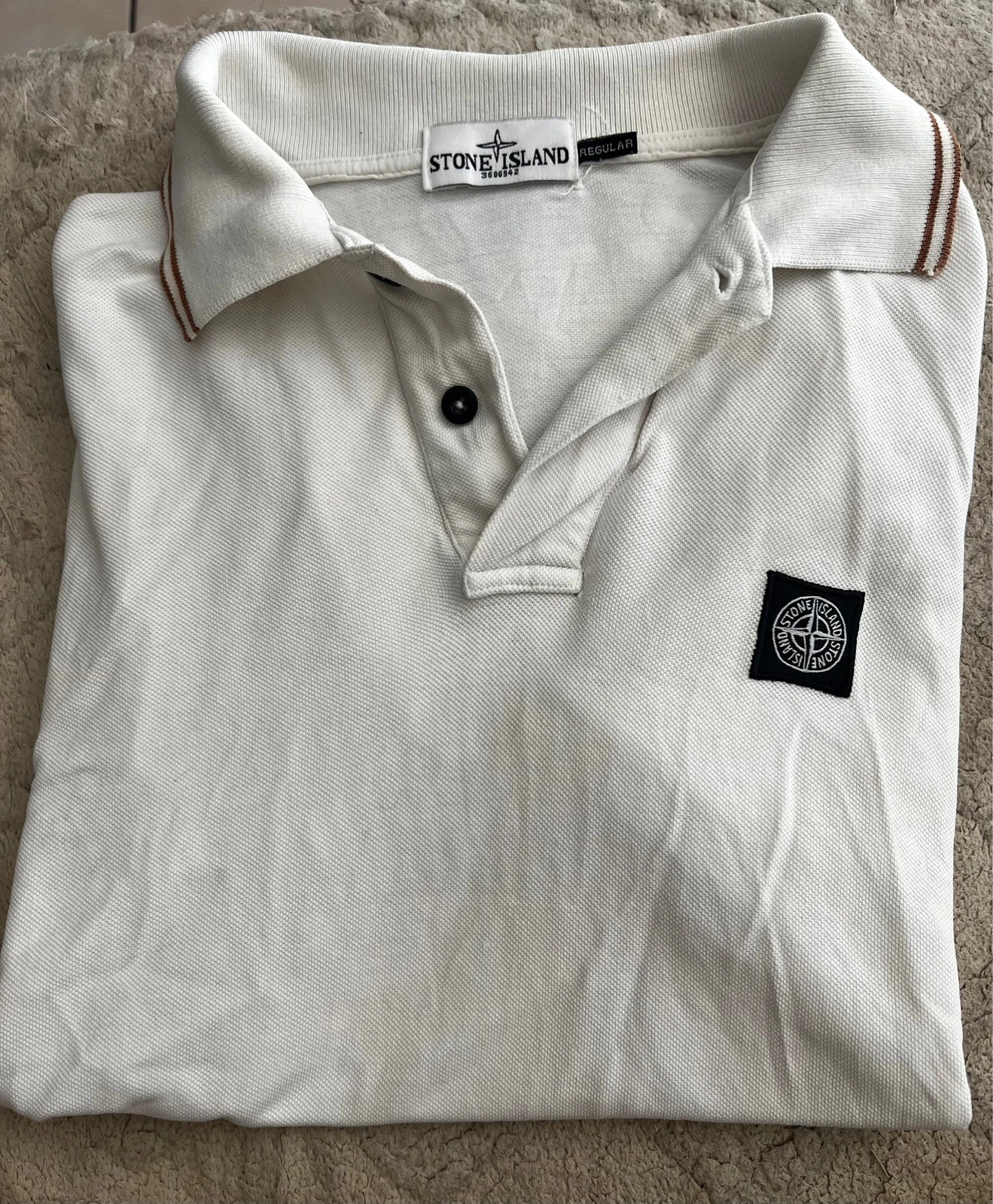 Polo Stone Island M Blanc
