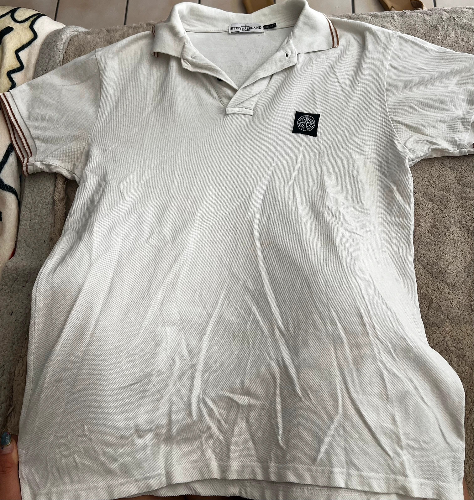 Polo Stone Island M Blanc – Stone Island – taille M 3