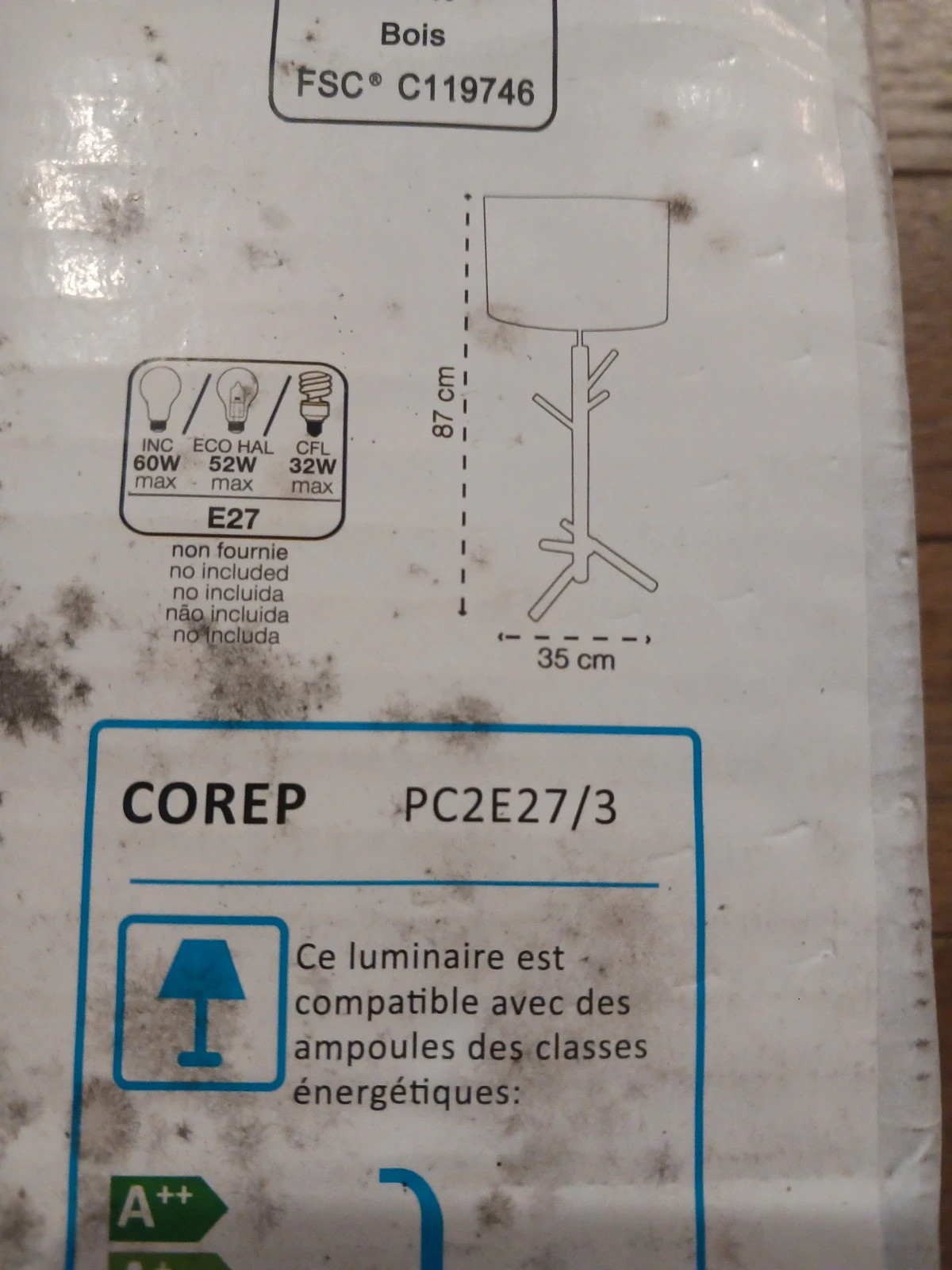 Trépied pour lampe neuf dans son emballage – corep 4