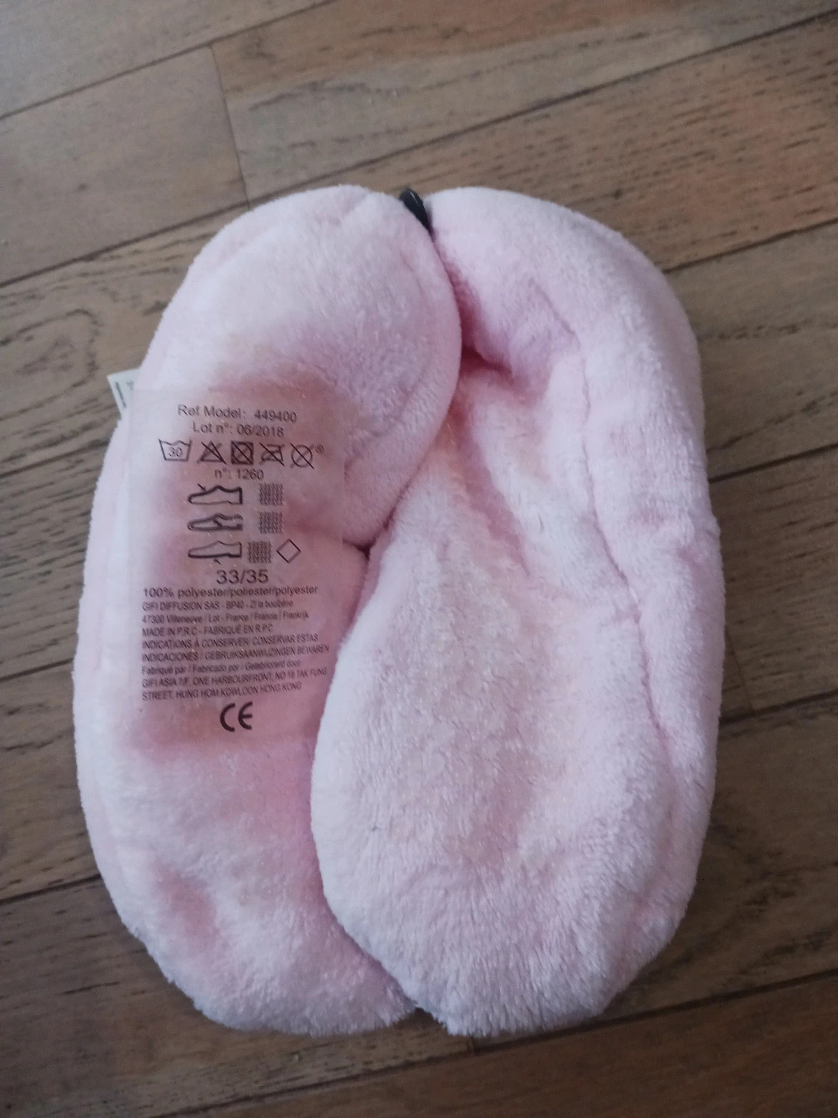 Paire de chaussons enfants rose pointure 33/35 – taille 33 3