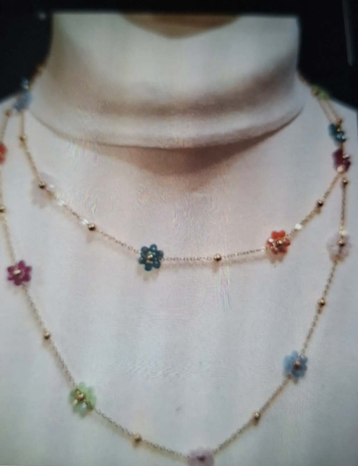 Long sautoir chaine fleurs – Japonaise – taille Taille unique 2