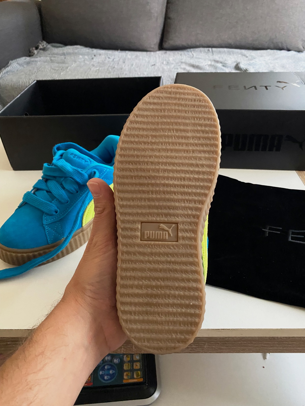 Baskets Puma x Fenty Creeper bleues et jaunes – Puma – taille EU 35 8