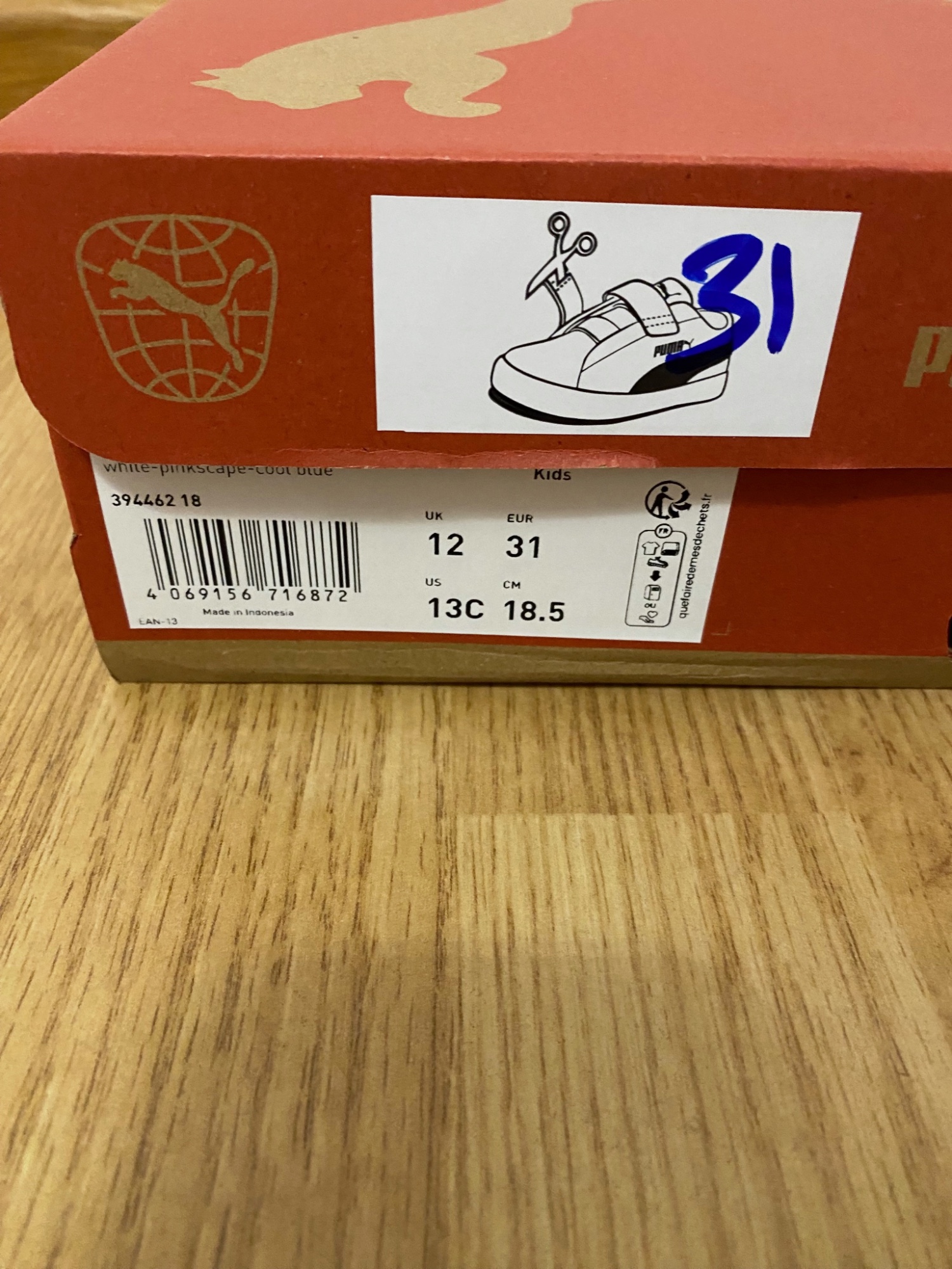 Baskets Puma taille 31 multicolores