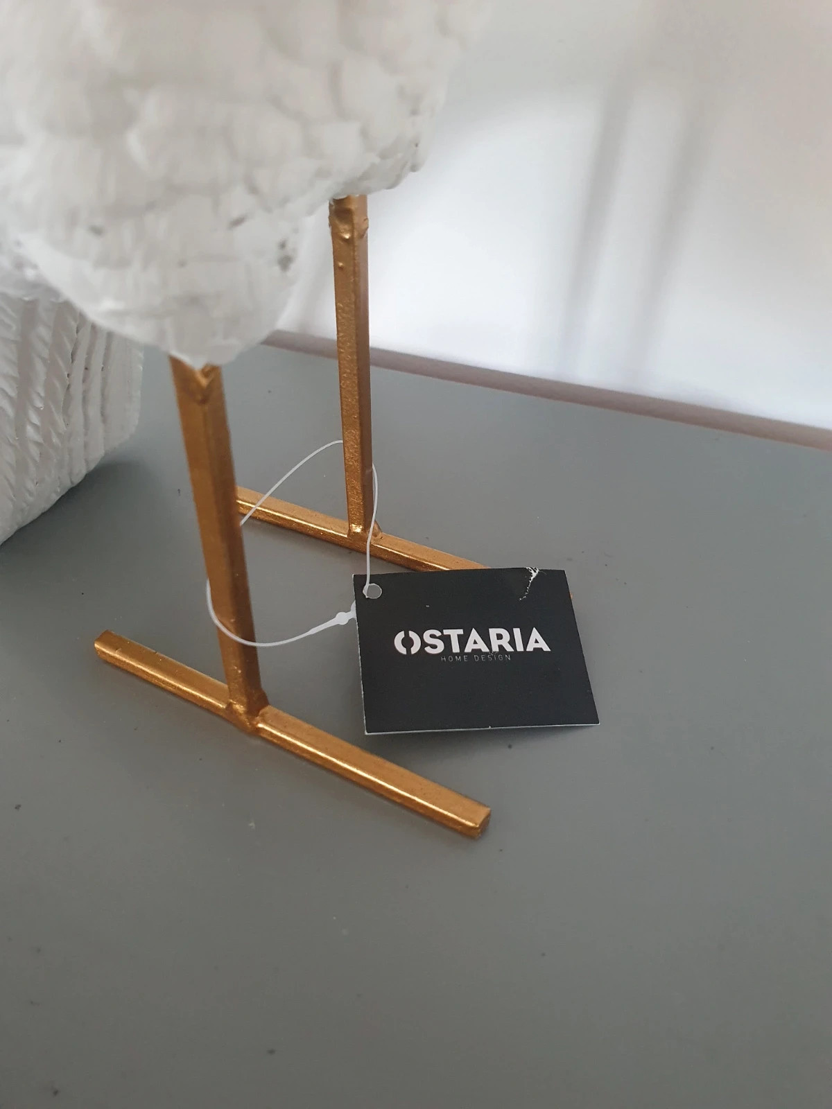 Joli oiseau décoratif blanc et doré – Ostaria 4