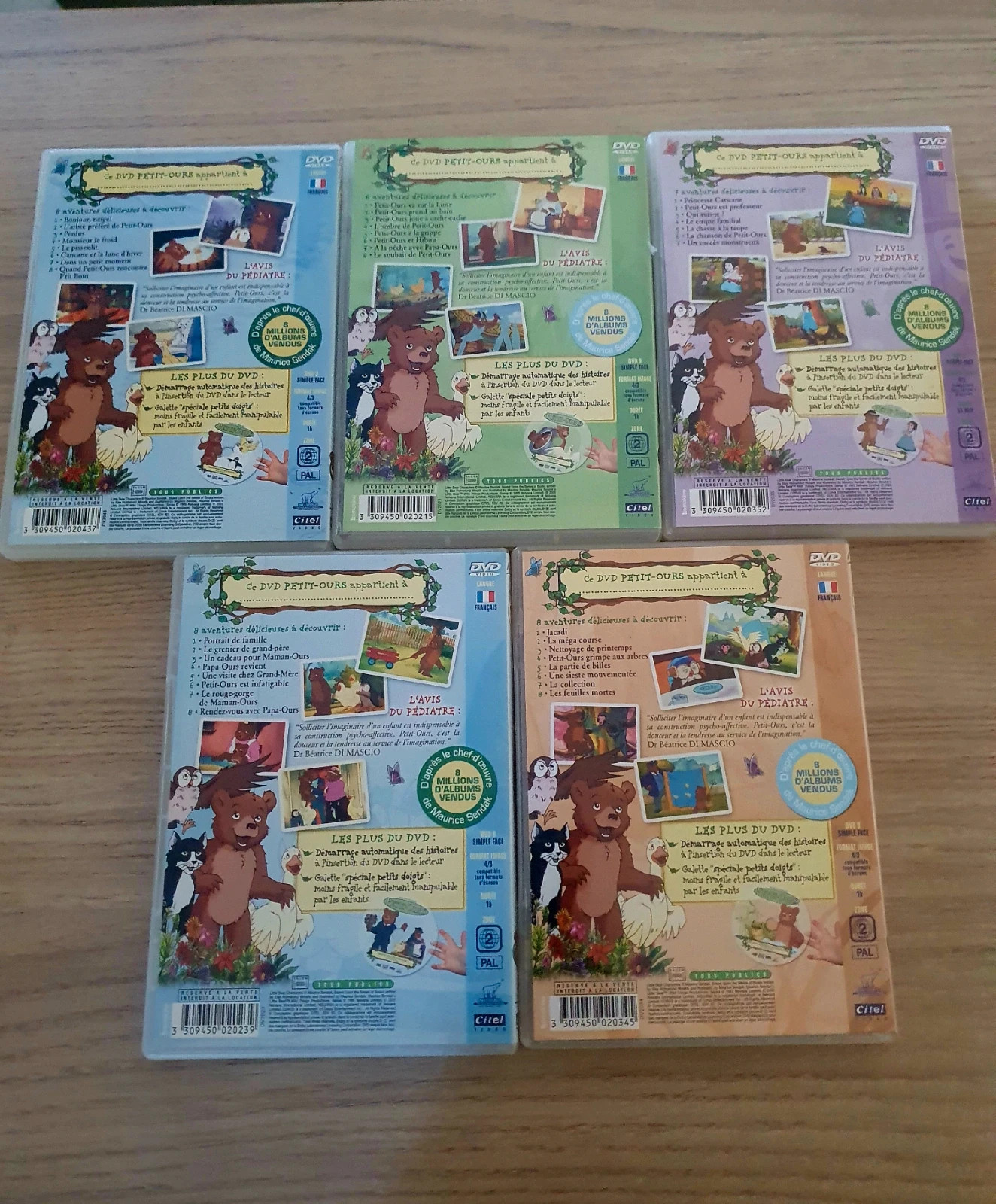 Lot de 5 dvd Petit Ours 2