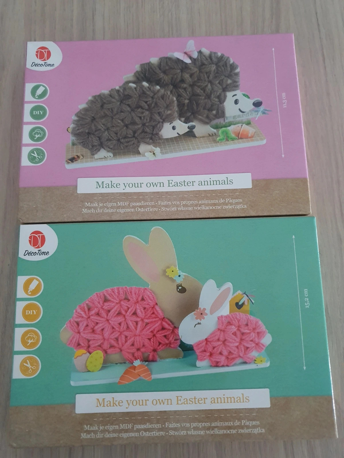 Lot de 2 sets créatifs lapin et hérisson