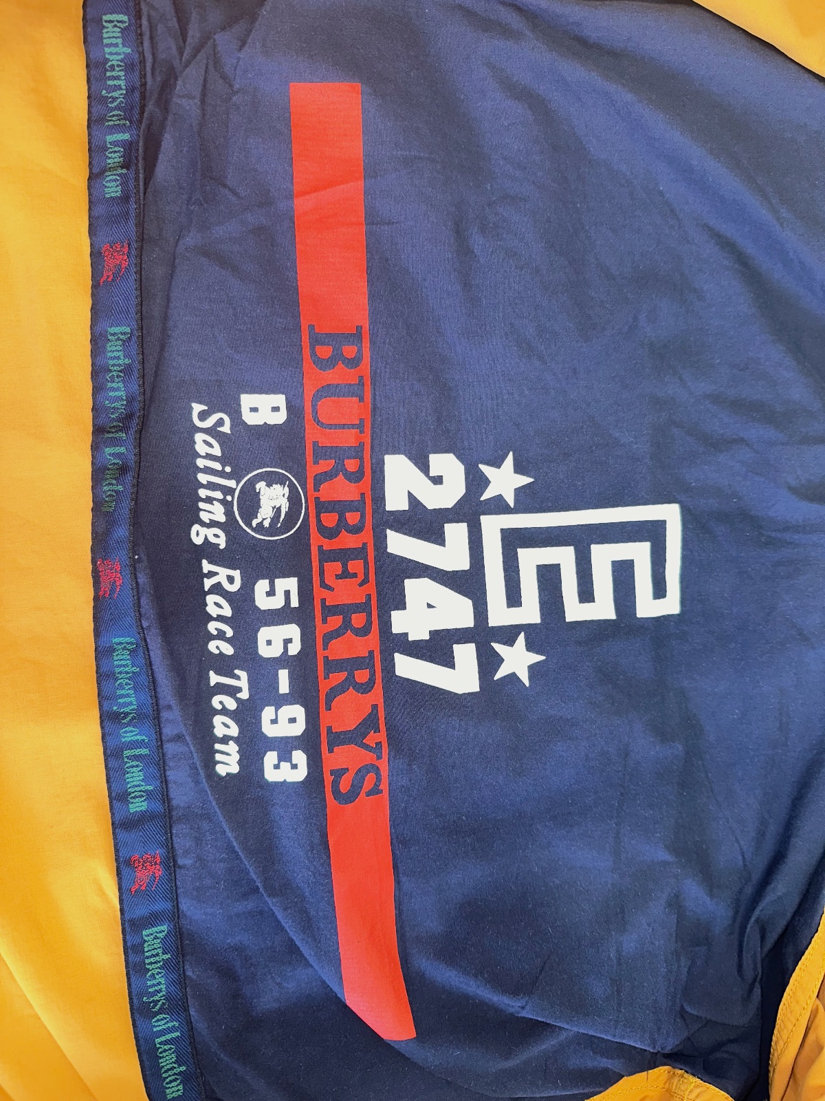 Chaqueta vintage Burberrys Sailing Race Team mostaza – Burberrys – taille L 7
