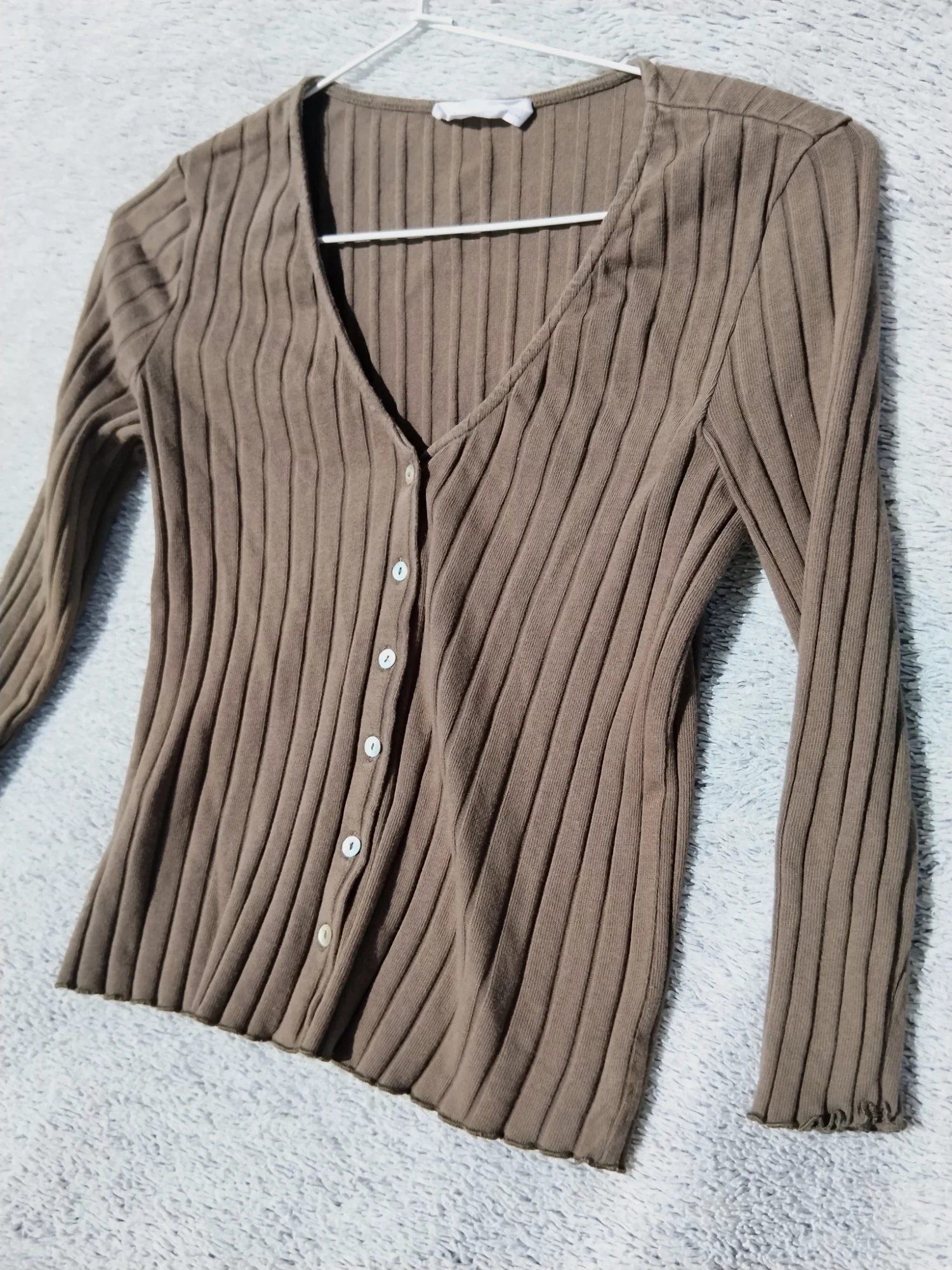 Chaqueta de punto acanalado con botones