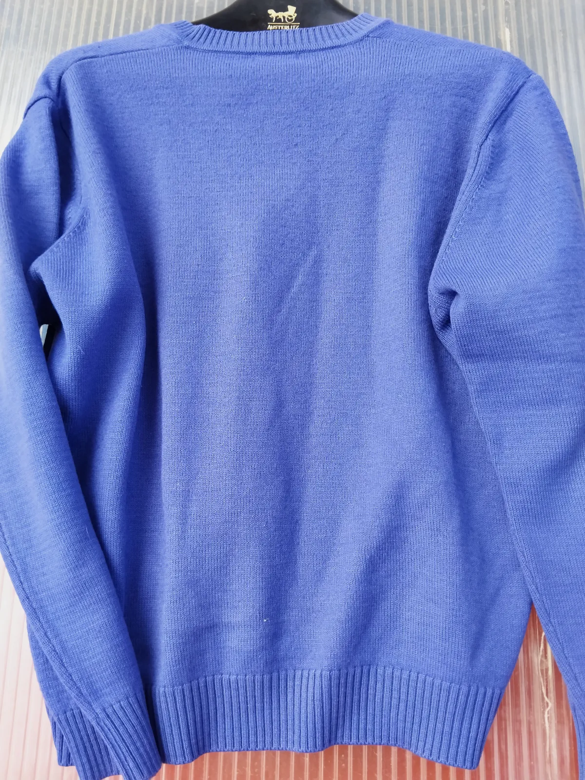 Jersey de punto azul con cuello en V – Metal – taille M 3