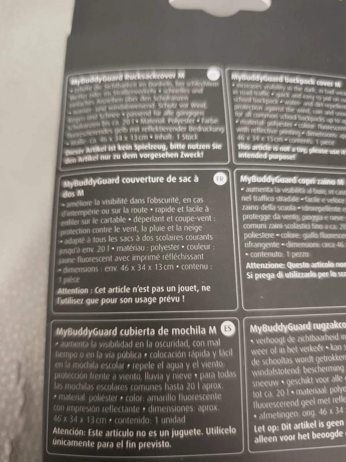 Couvre sac à dos scolaire fluorescent – Reer – taille Taille unique 3