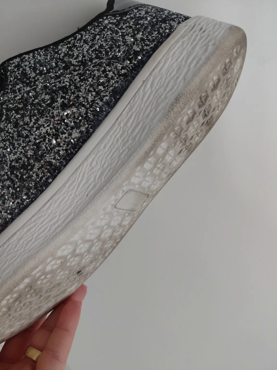 Baskets à paillettes argentées taille 38 – Aucune – taille EU 38 5