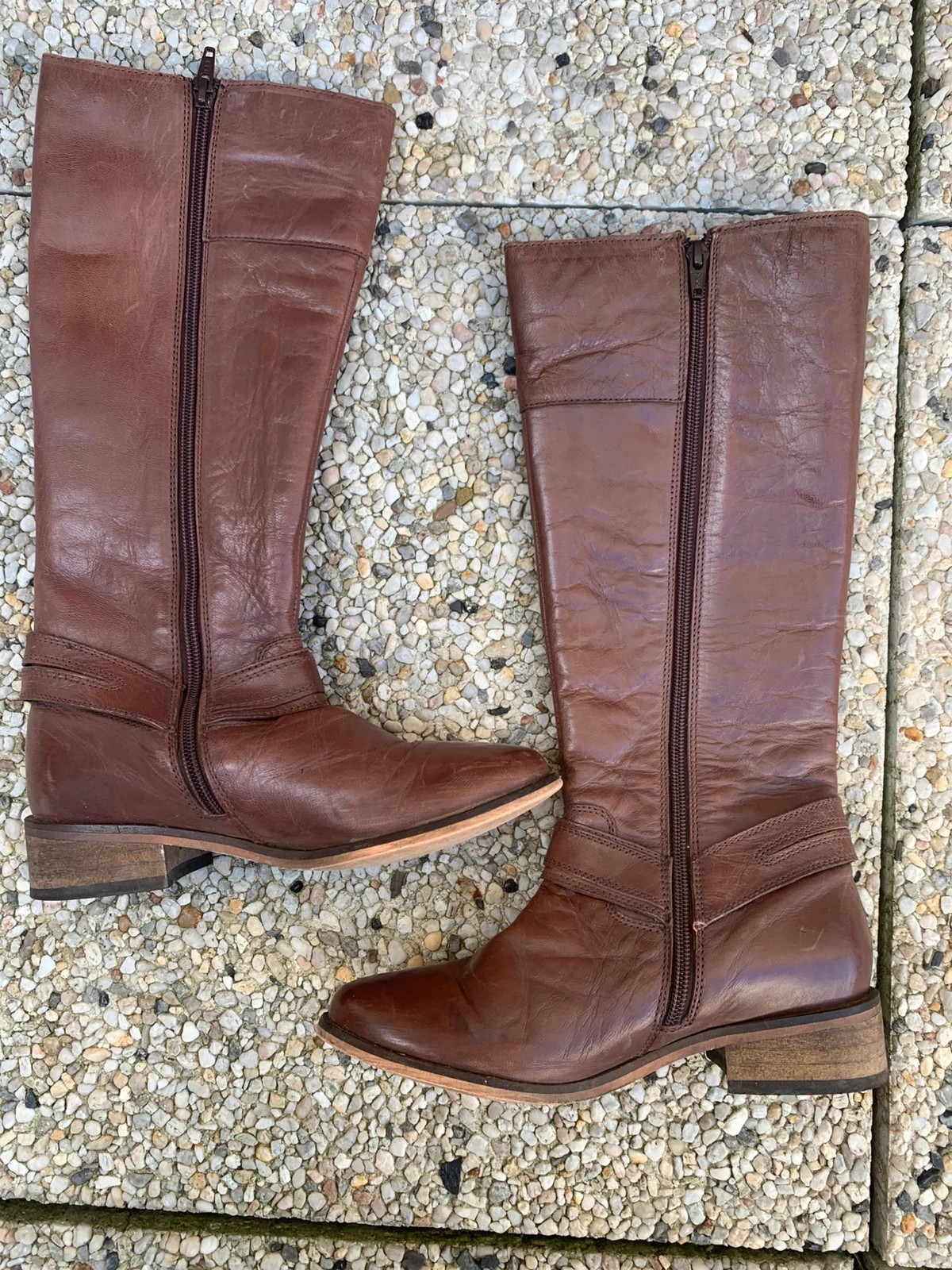 🤎 IXOO – Bottes hautes marron en cuir – T. 36 – IXOO – taille 36 2